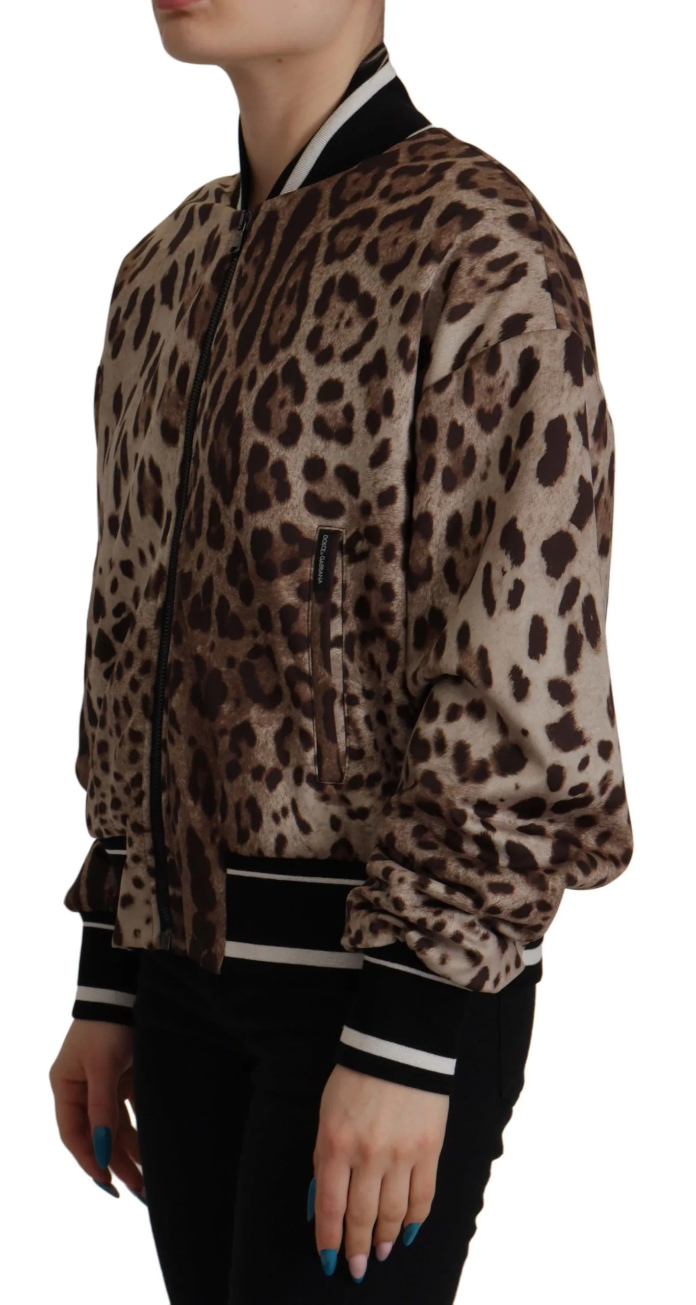 Dolce & Gabbana Women's Elegant Leopard Bomber Jacket