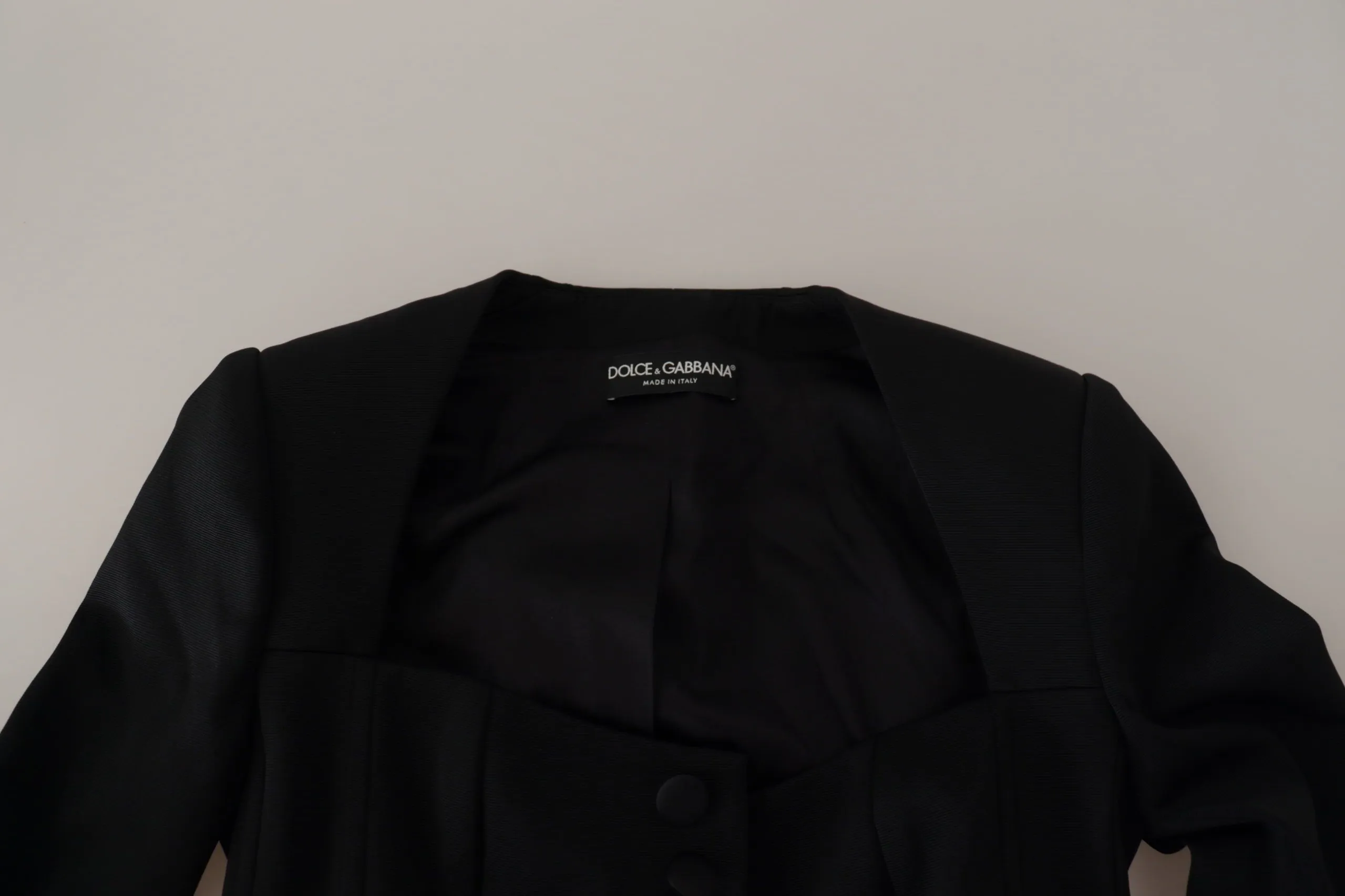 Dolce & Gabbana Women's Sleek Black Snap Jacket with Silk Lining