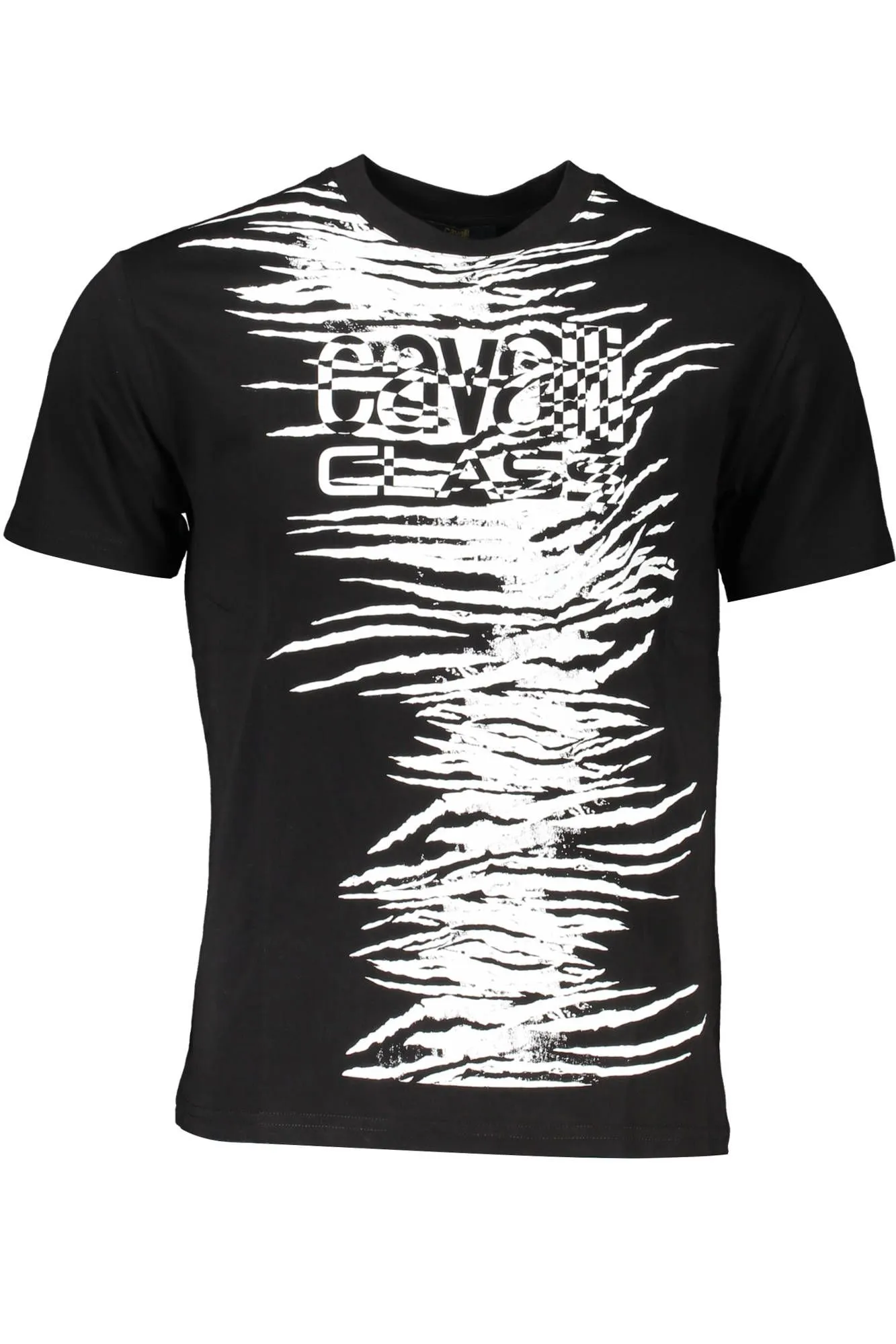 Cavalli Class Black Cotton Men T-Shirt
