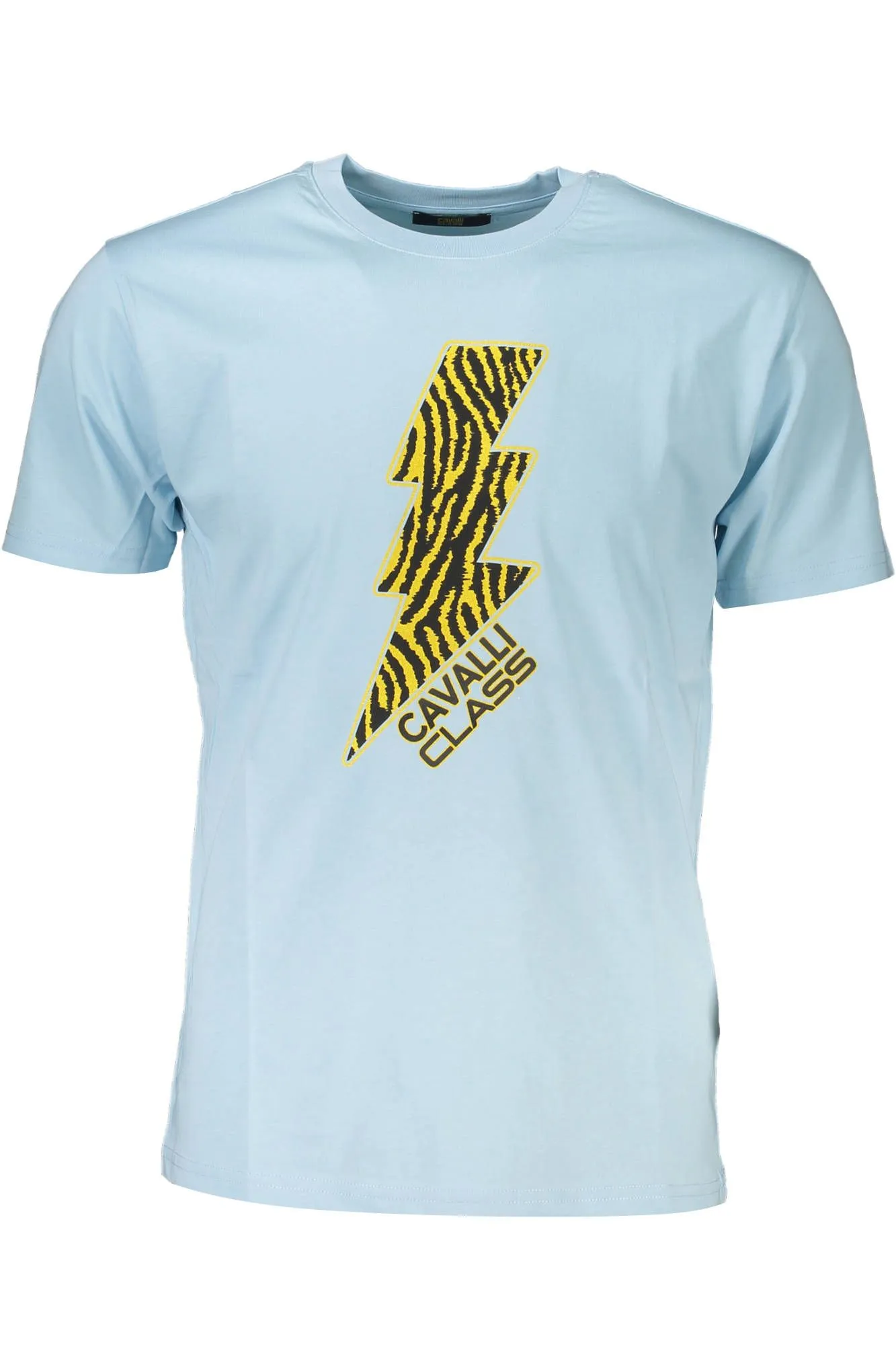 Cavalli Class Light Blue Cotton Men T-Shirt