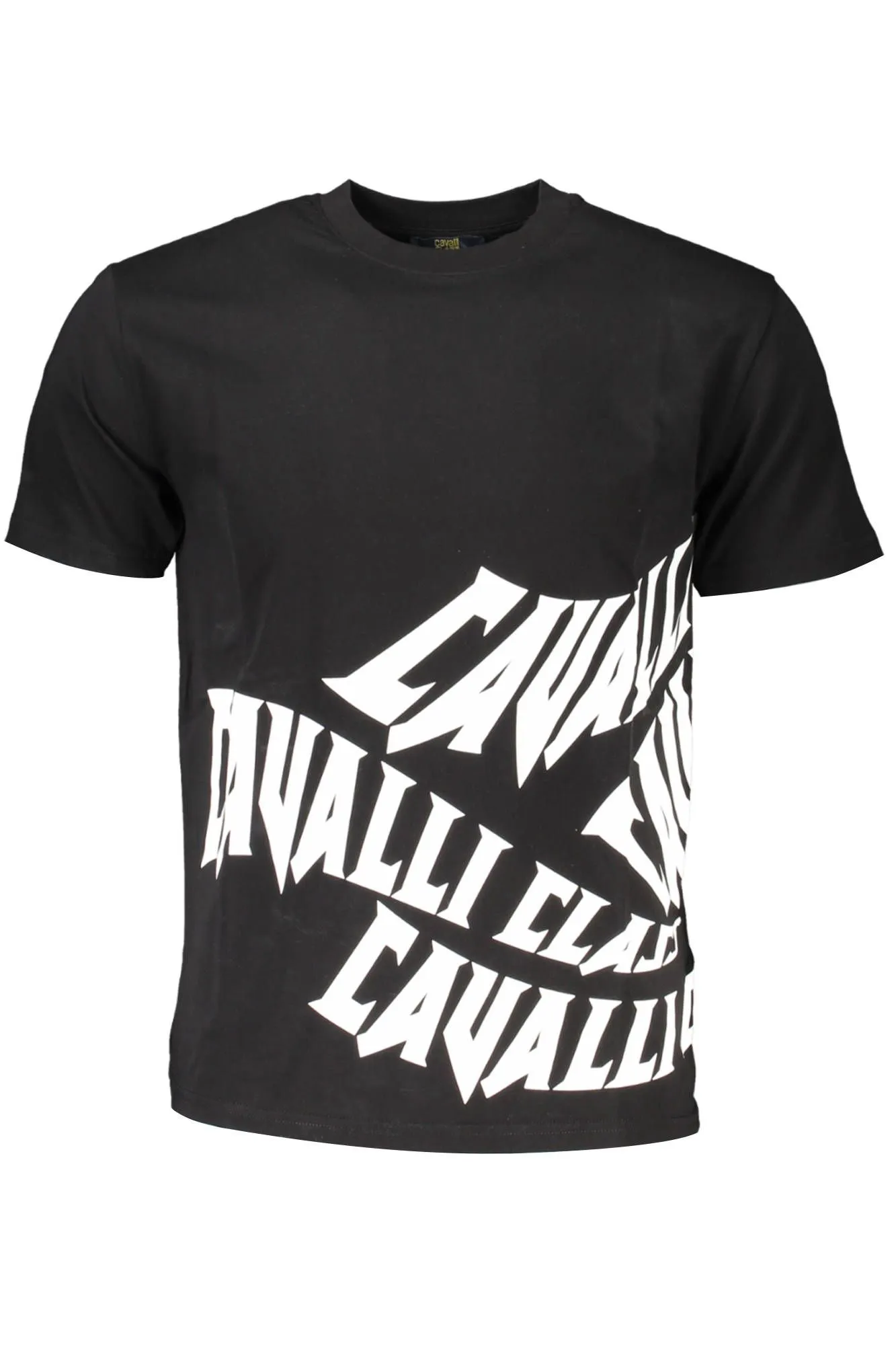 Cavalli Class Black Cotton Men T-Shirt