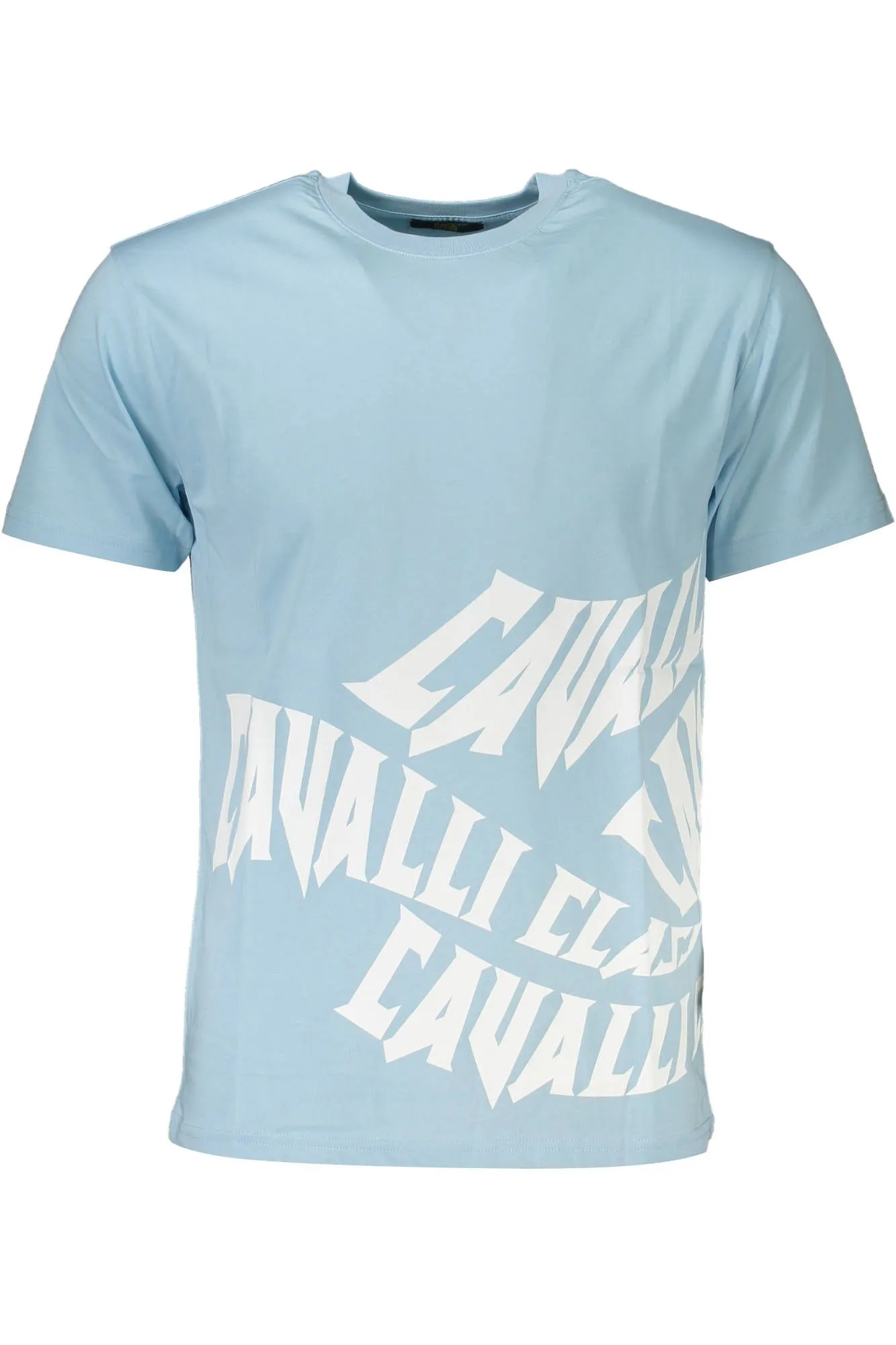 Cavalli Class Light Blue Cotton Men T-Shirt