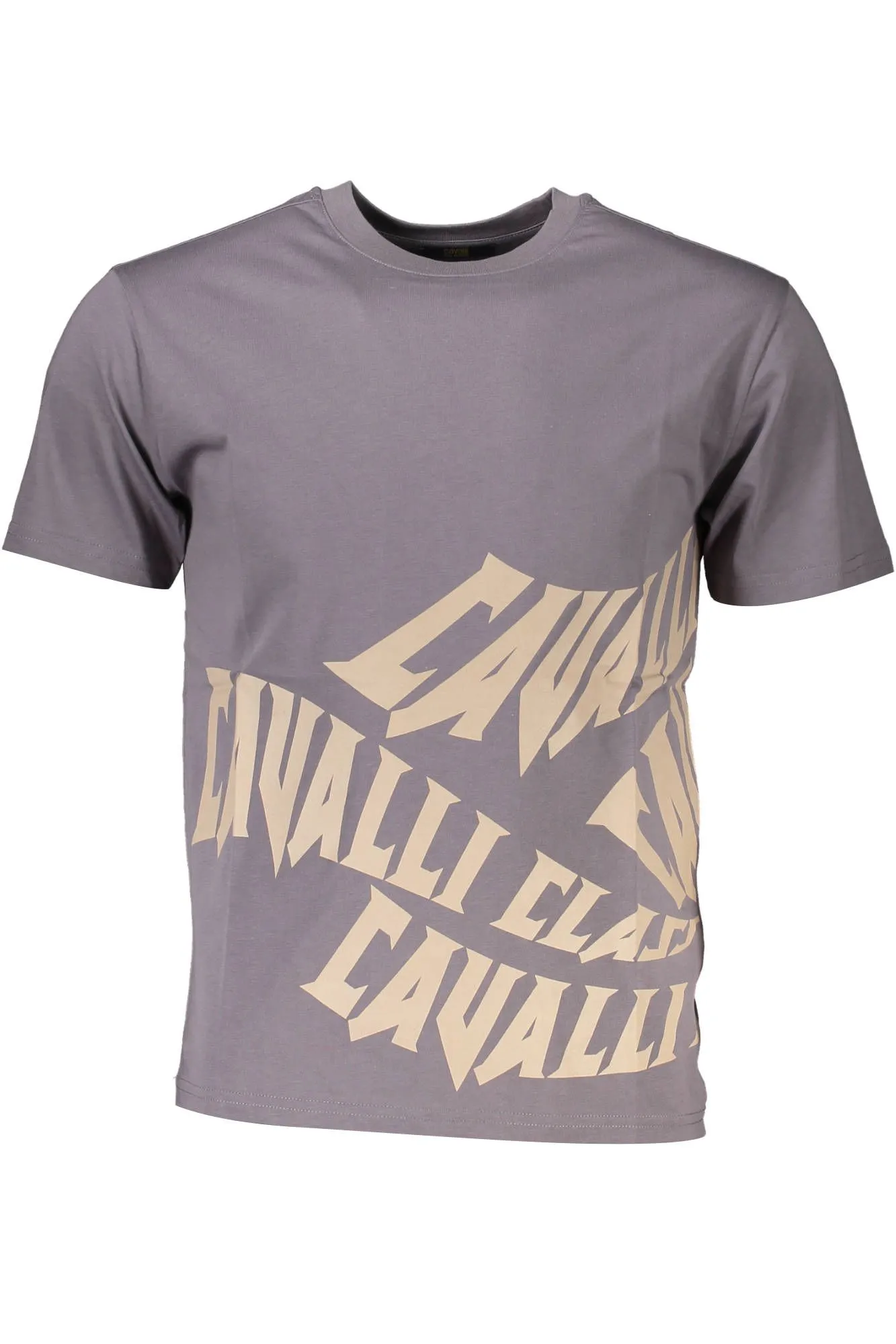 Cavalli Class Gray Cotton Men T-Shirt