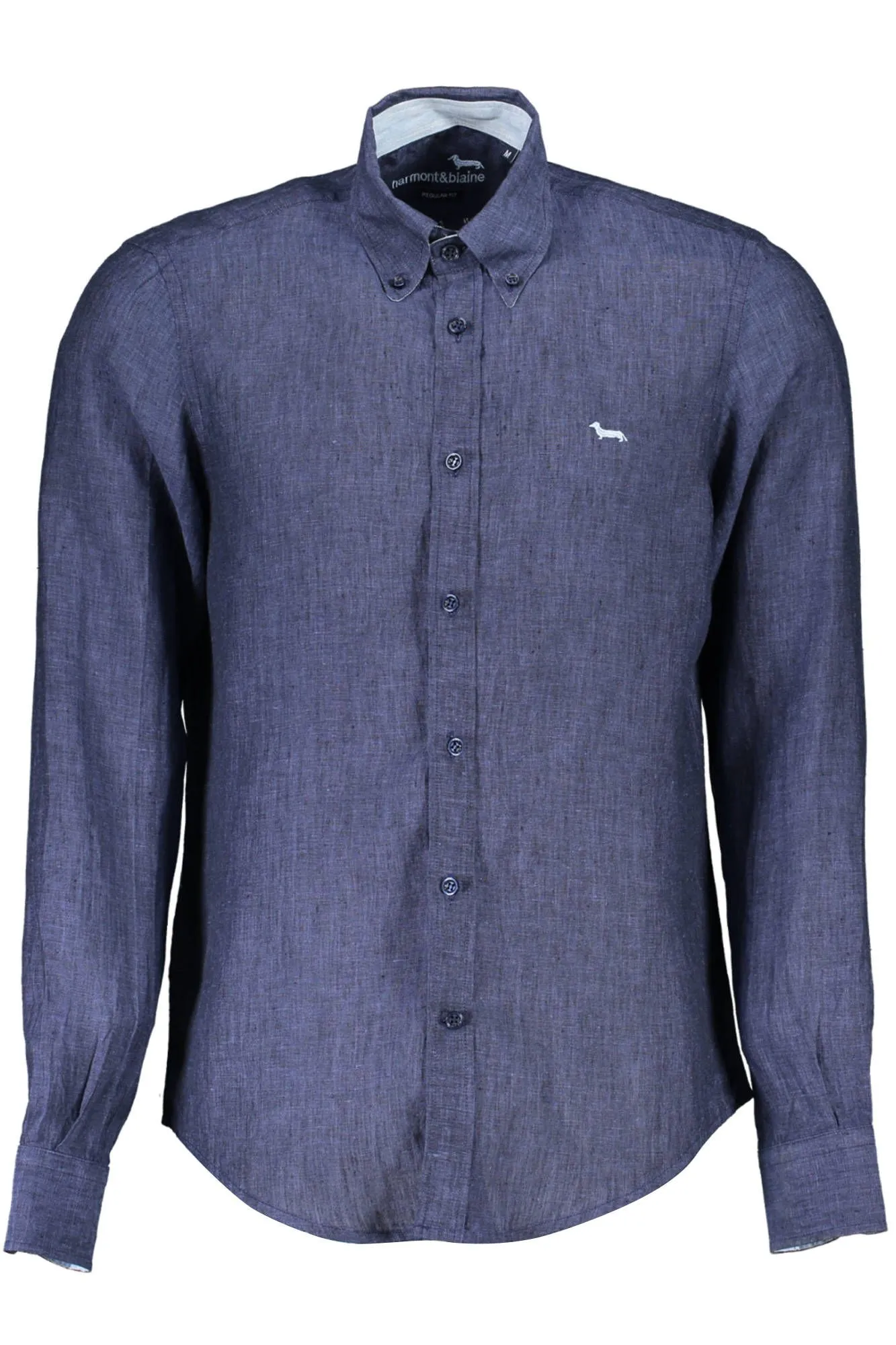 Harmont & Blaine Blue Linen Men Shirt