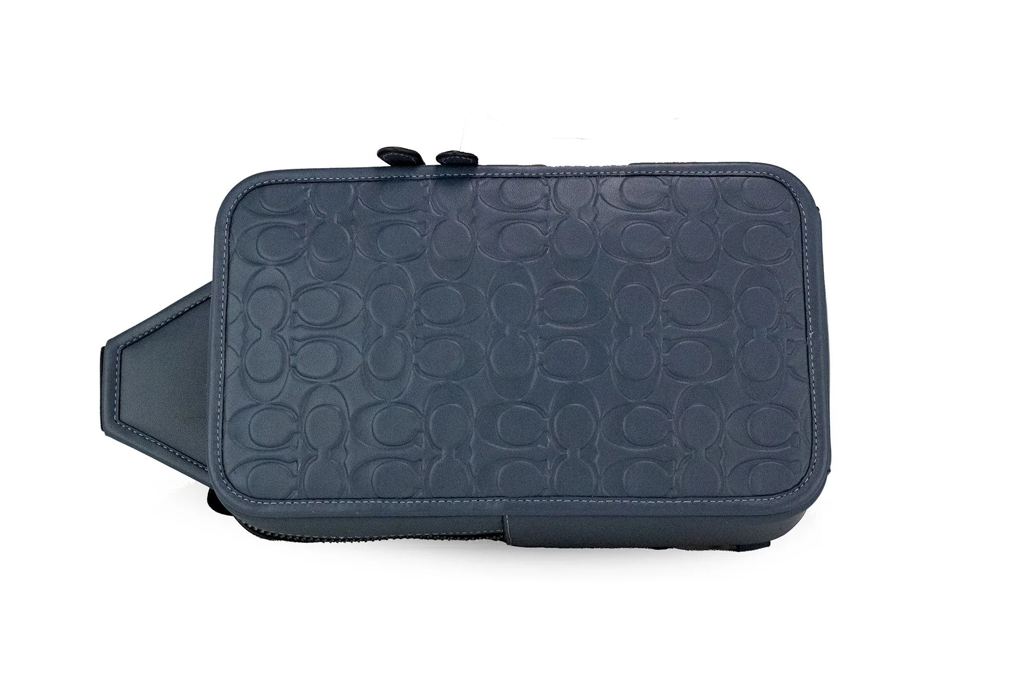 COACH Men's Sullivan Denim Embossed Logo Smooth Leather Crossbody Pack Bag