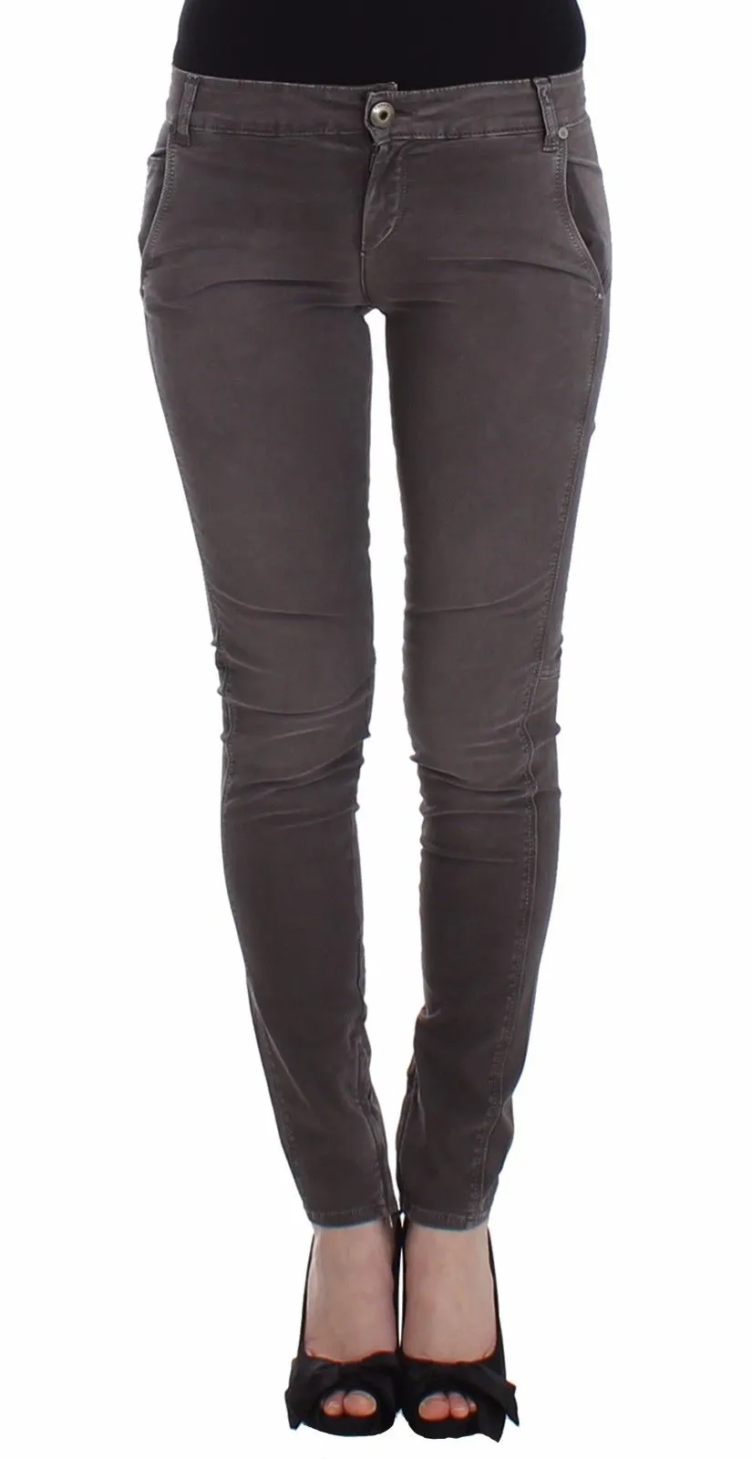 Ermanno Scervino Women's Chic Gray Slim Leg Jeans - Elegance Meets Comfort