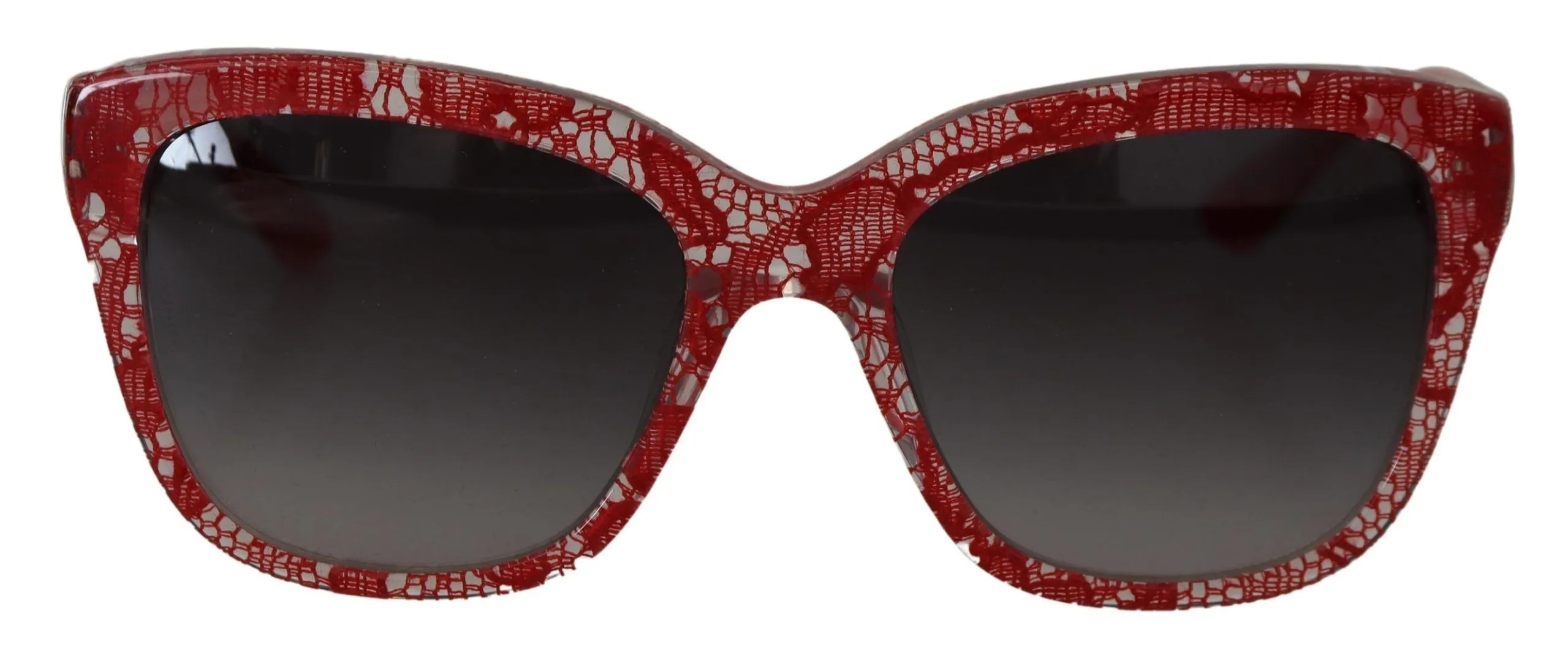 Dolce & Gabbana Women's Elegant Red Lace-Insert Sunglasses