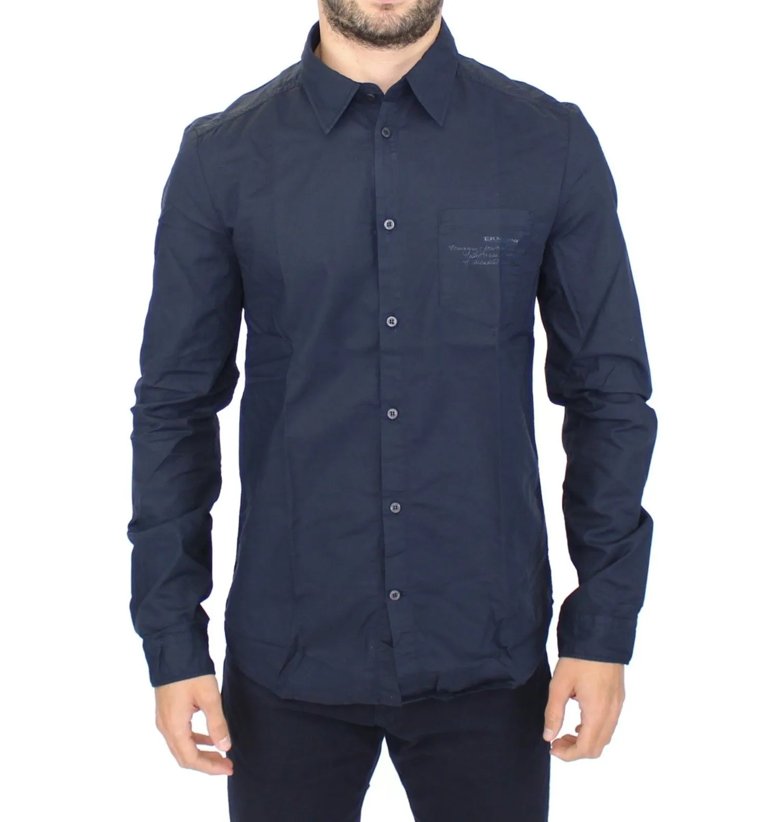 Ermanno Scervino Men's Stunning Blue Cotton Casual Shirt