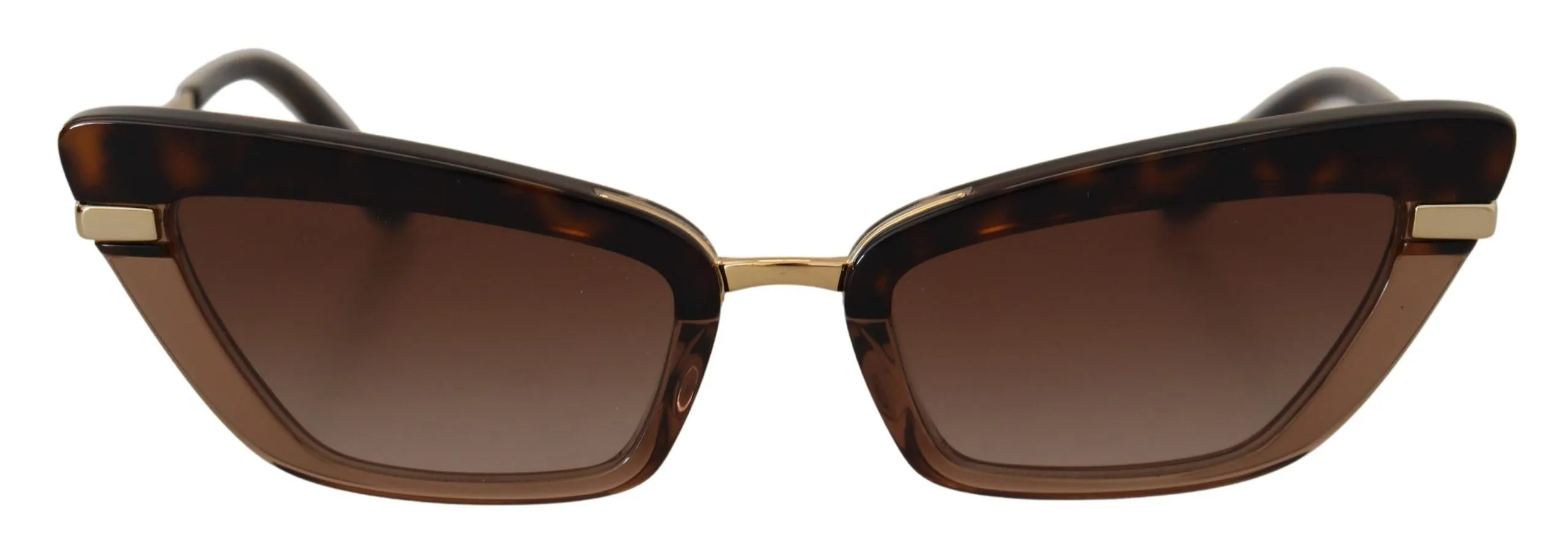 Dolce & Gabbana Women's Elegant Cat Eye Sunglasses in Brown & Gold