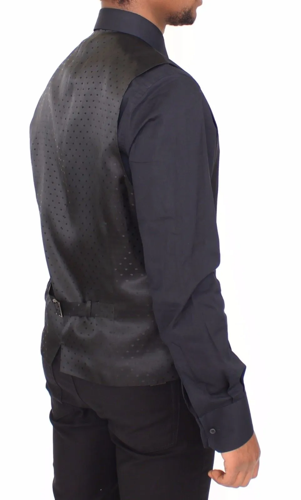 Dolce & Gabbana Men's Elegant Black Wool Dress Vest