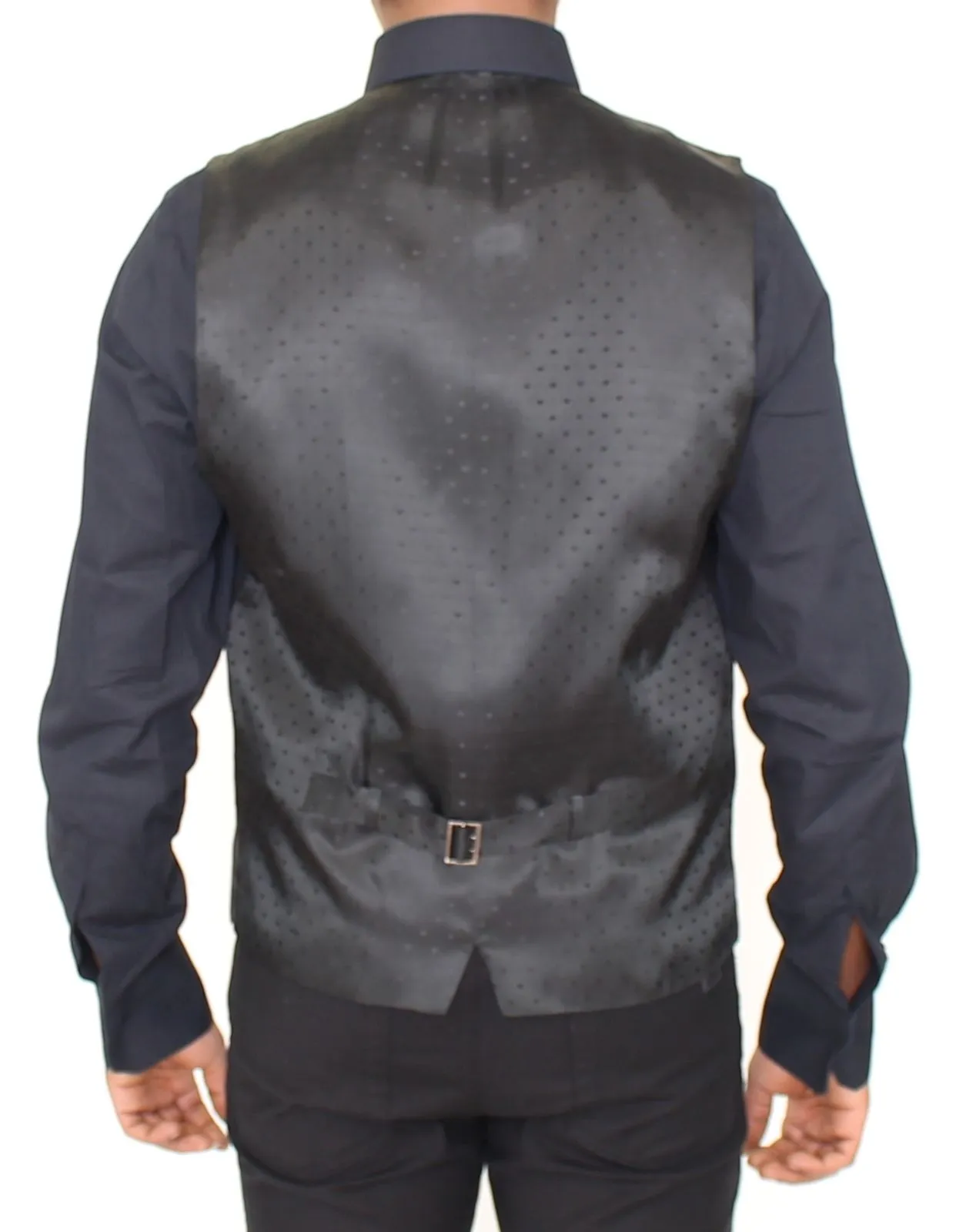 Dolce & Gabbana Men's Elegant Black Wool Dress Vest