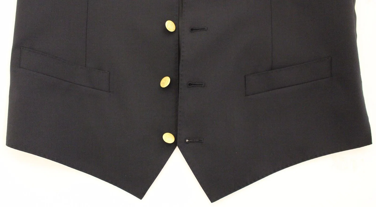 Dolce & Gabbana Men's Elegant Blue Wool Dress Vest with Gold Accents