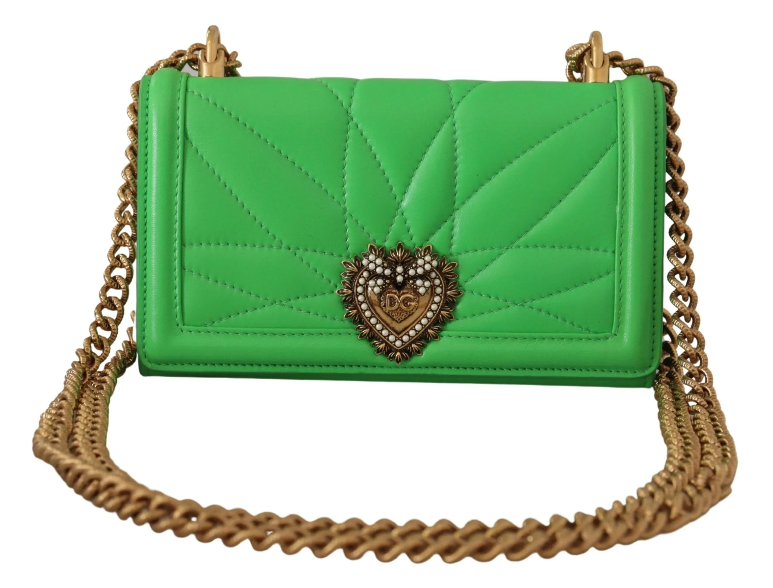 Dolce & Gabbana Women's Elegant Leather iPhone Wallet Case with Chain