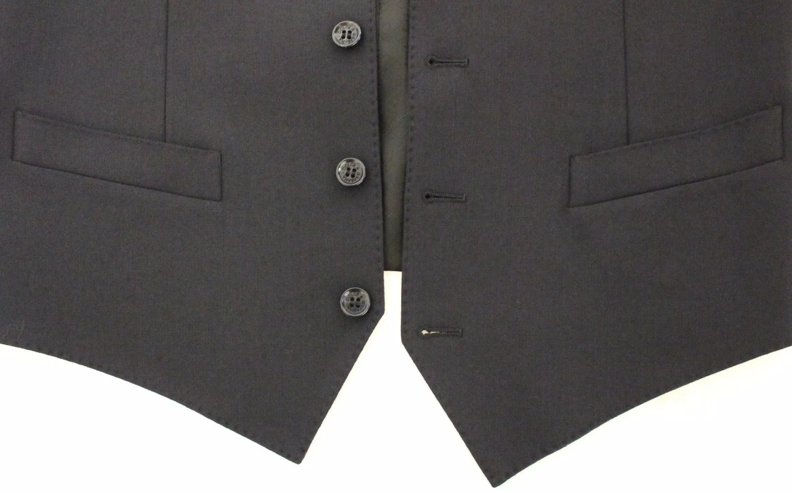 Dolce & Gabbana Men's Elegant Blue Wool Dress Vest - Single Breasted