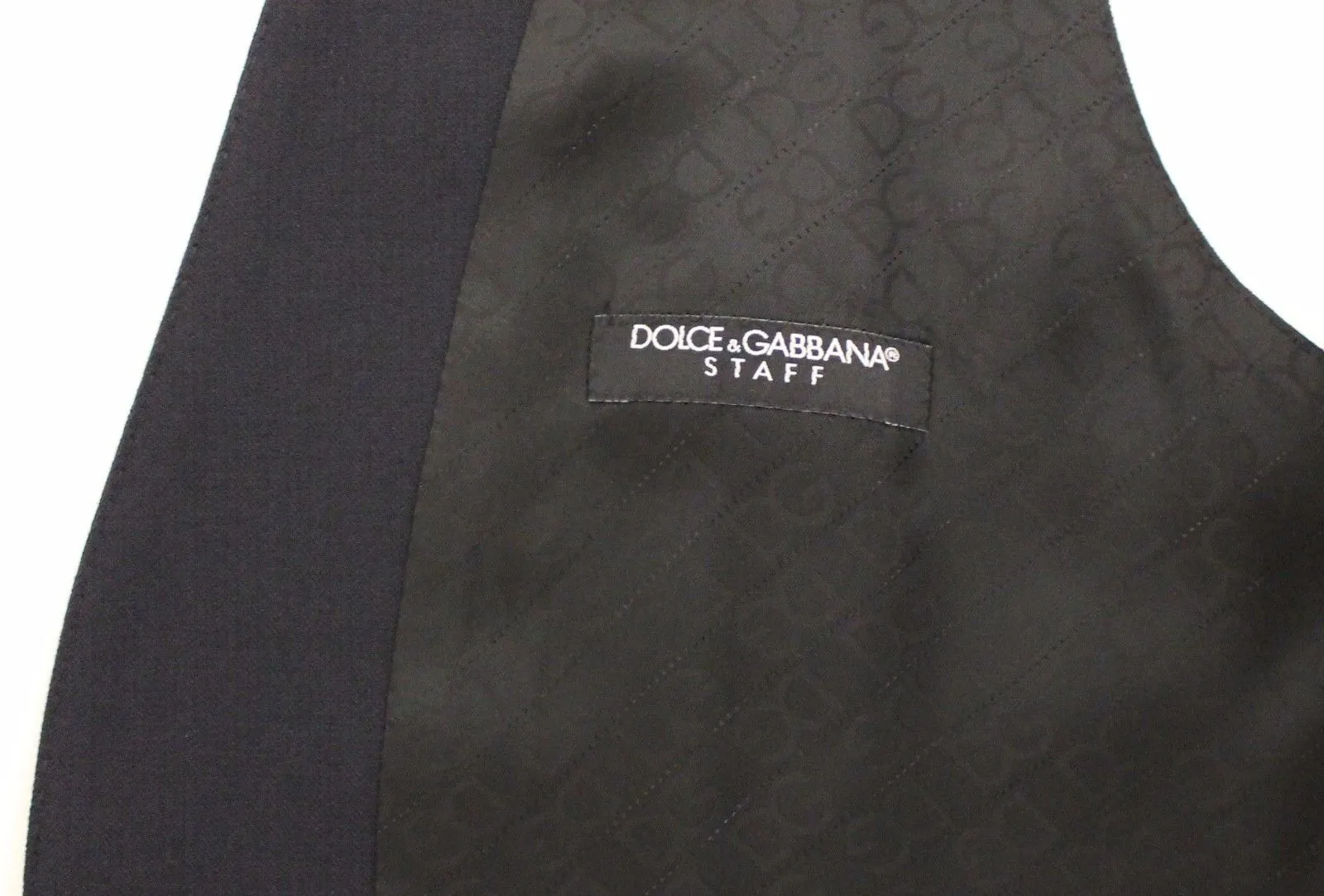 Dolce & Gabbana Men's Elegant Blue Wool Dress Vest - Single Breasted