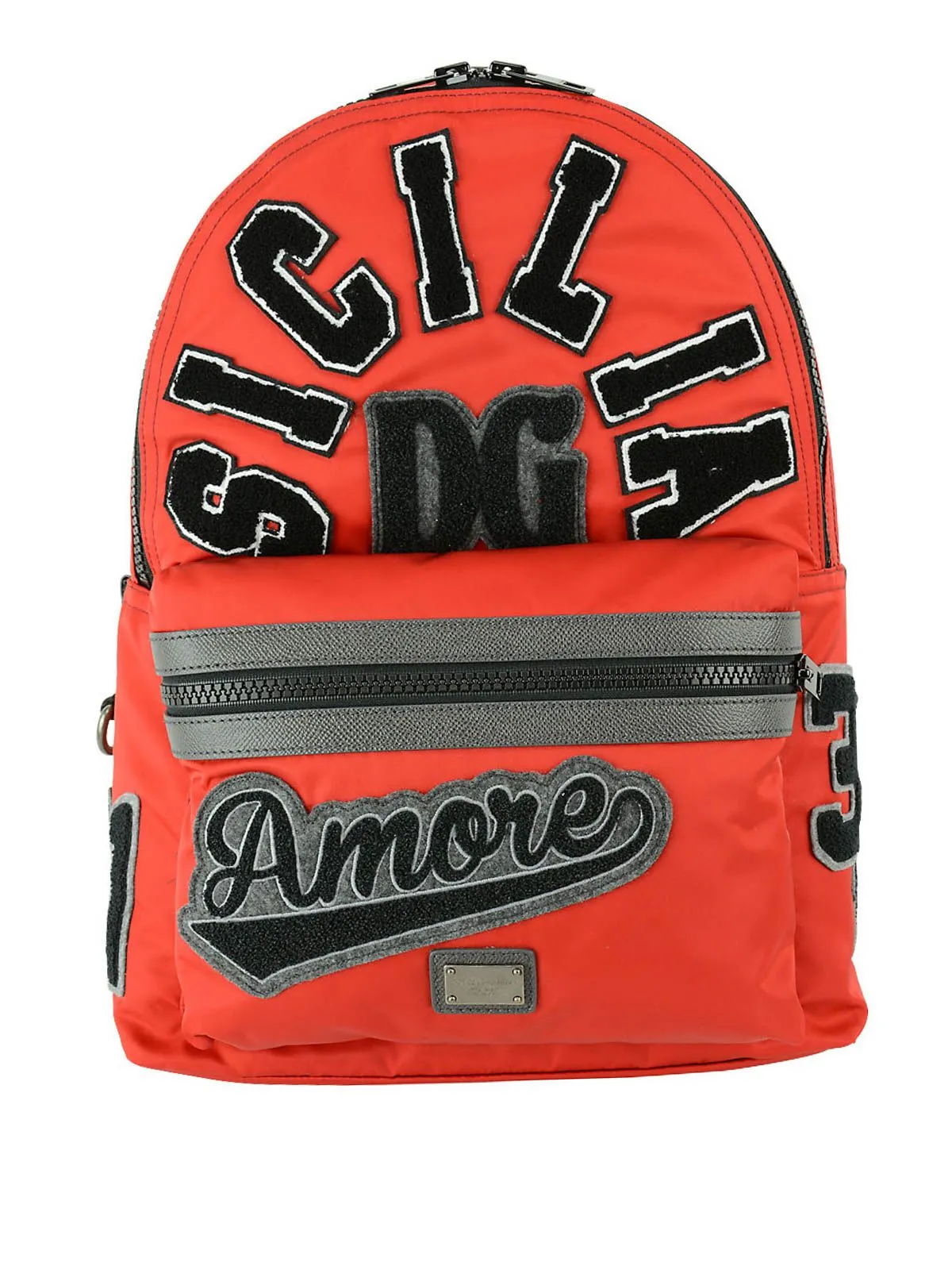 Dolce & Gabbana Men's Chic Red Backpack with Leather Accents