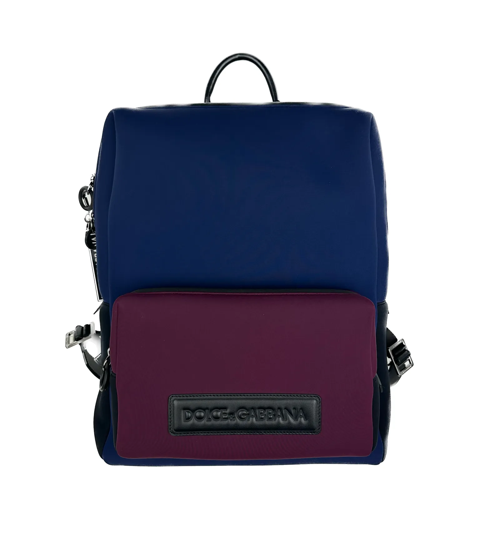 Dolce & Gabbana Men's Chic Blue and Wine Red Fabric Backpack
