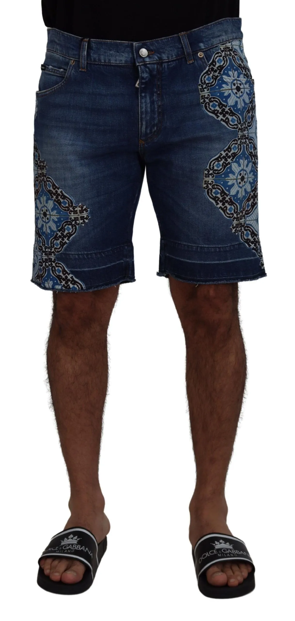 Dolce & Gabbana Men's Elegant Slim Fit Denim Shorts