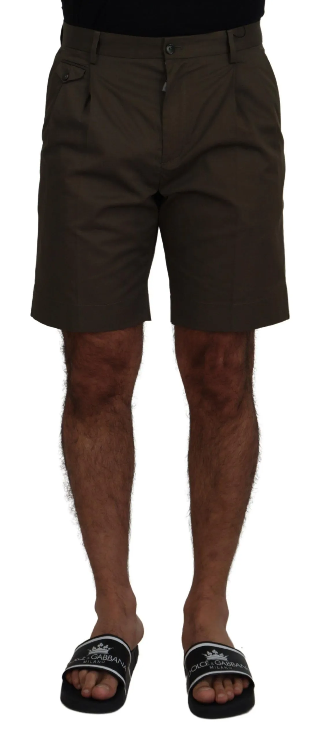 Dolce & Gabbana Men's Elegant Green Cotton Chino Shorts