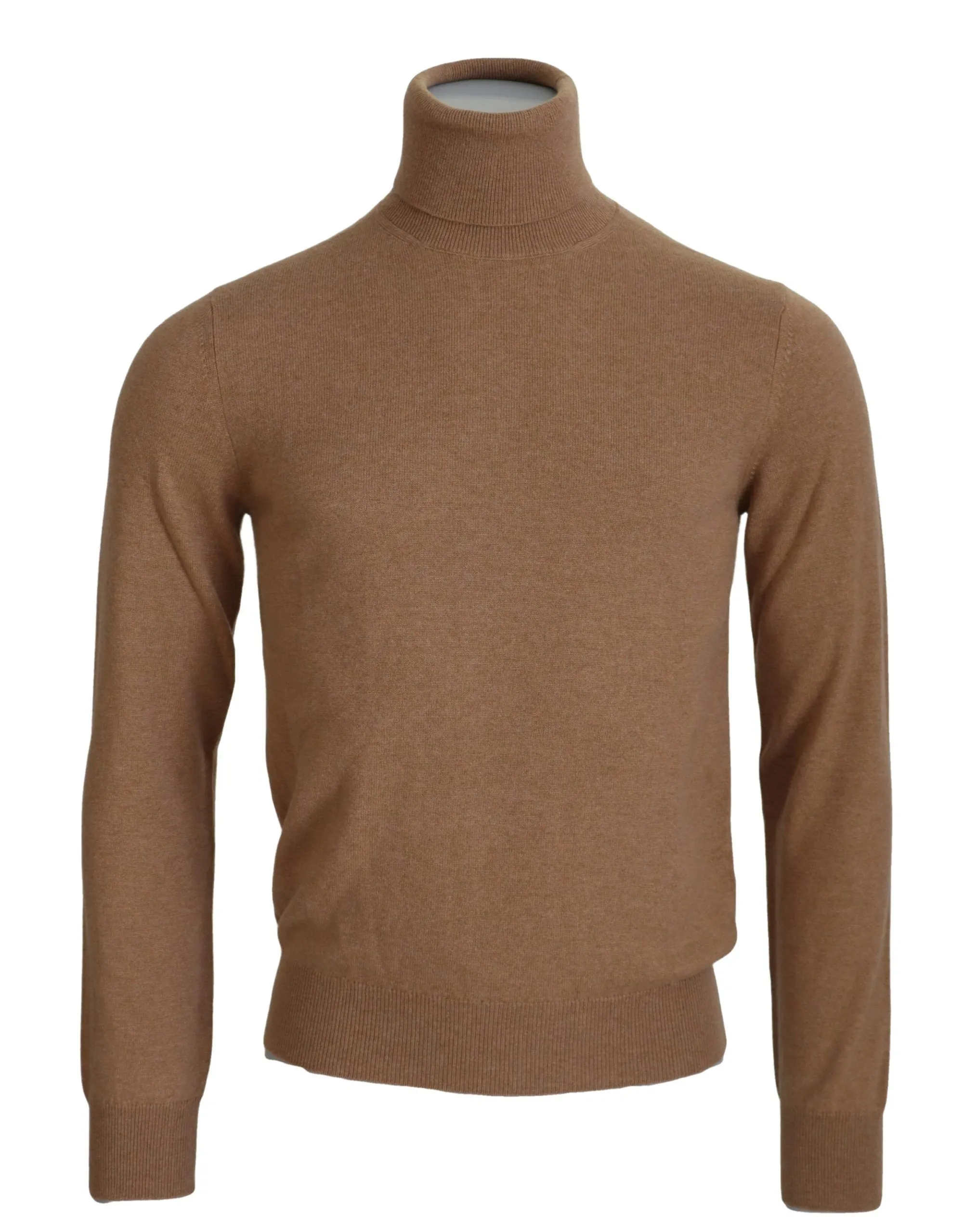 Dolce & Gabbana Men's Beige Cashmere Turtleneck Pullover Sweater