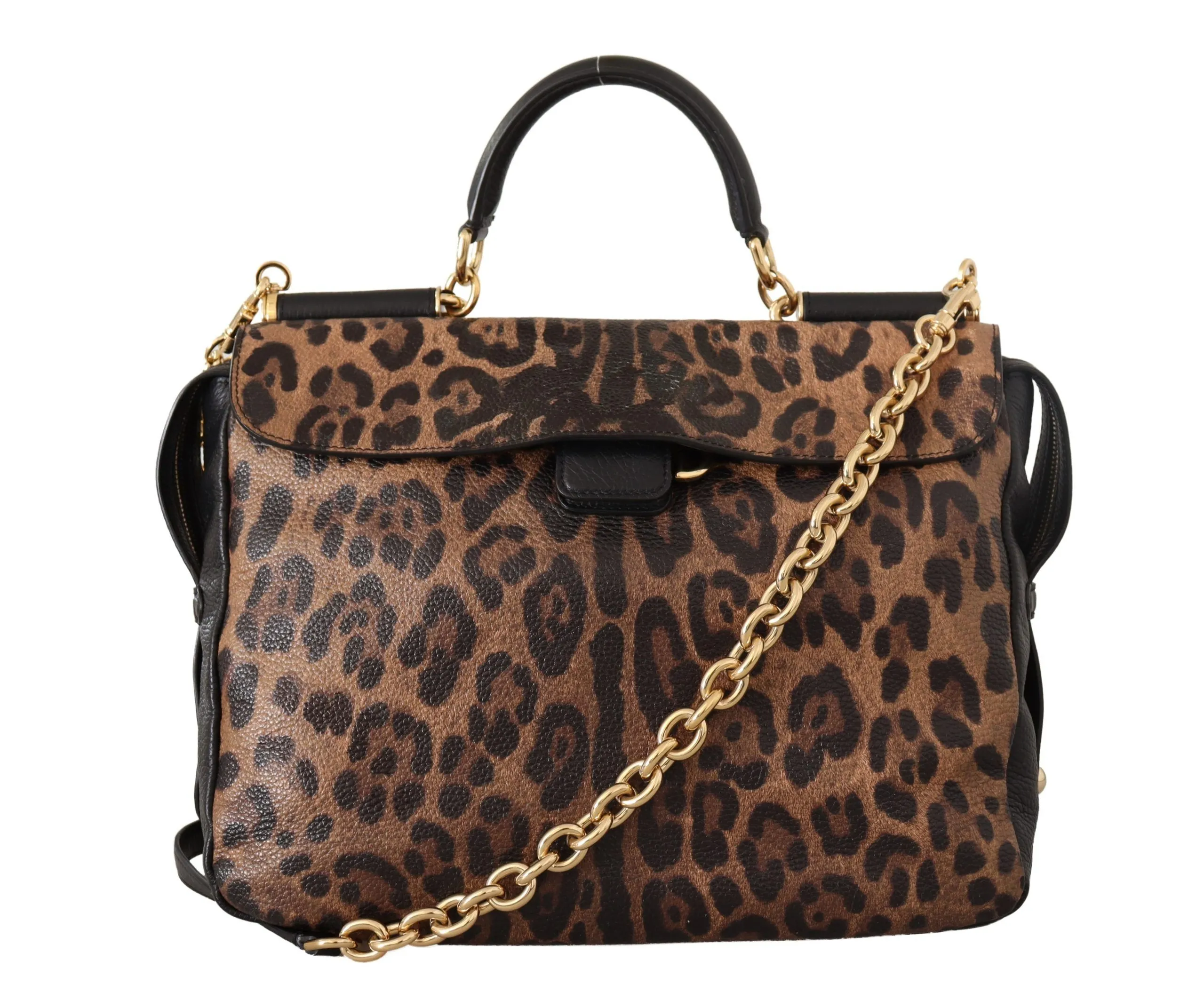 Dolce & Gabbana Women's Elegant Leopard Sicily Shoulder Bag