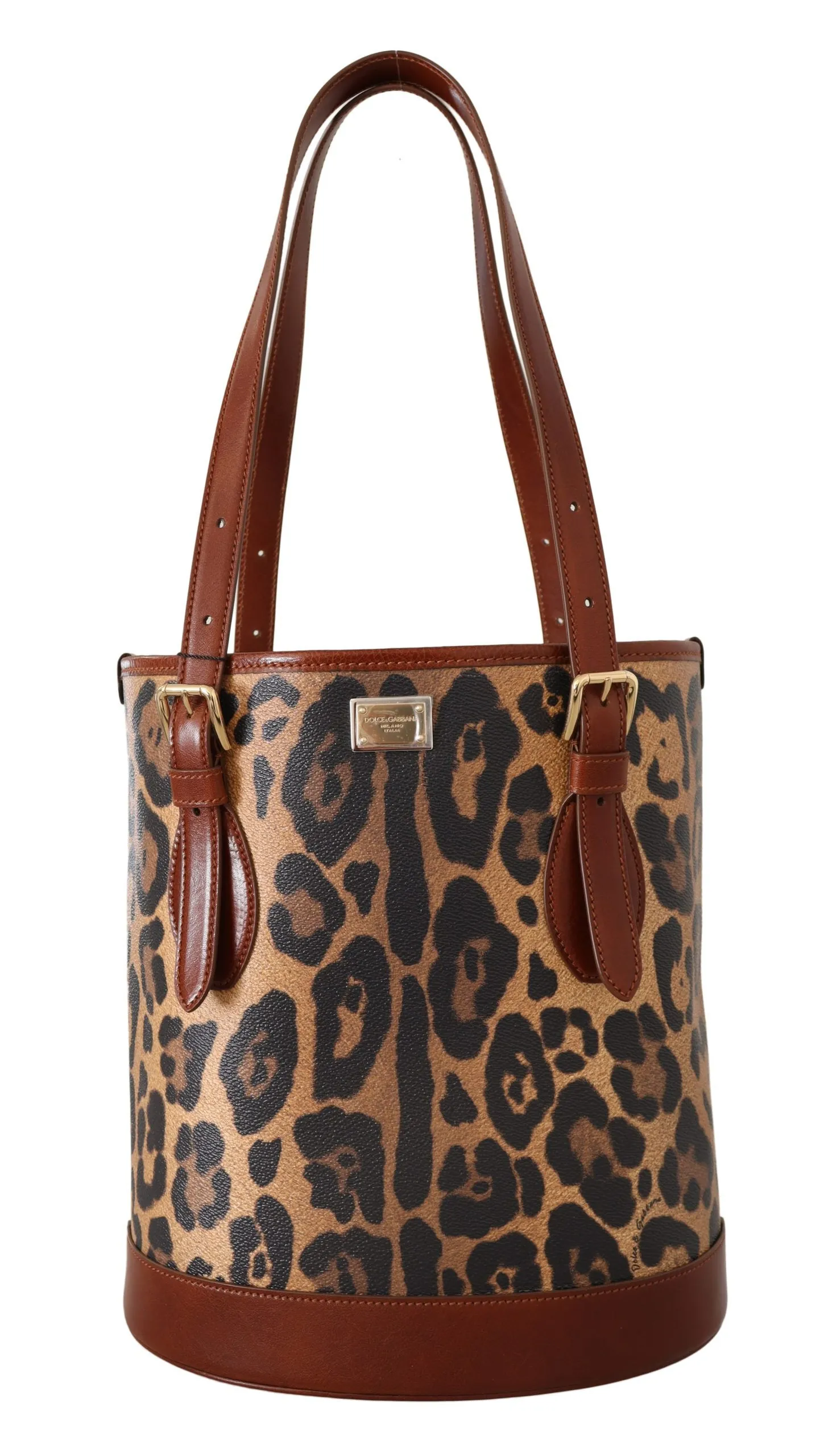 Dolce & Gabbana Women's Elegant Leopard Bucket Tote Bag