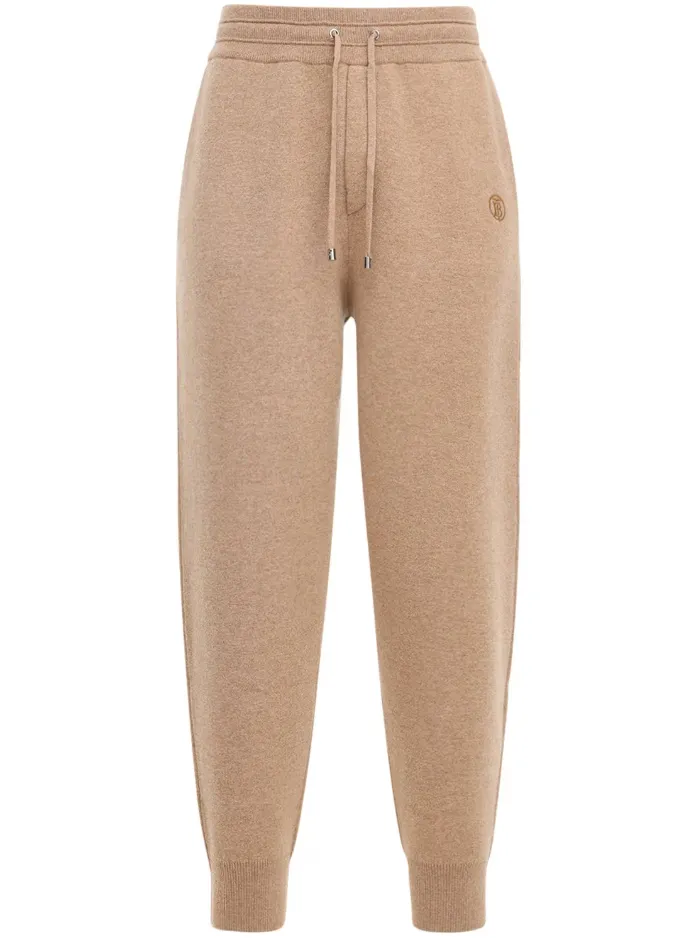 Burberry Men's Elegant Camel Monogram Cashmere Sport Pants
