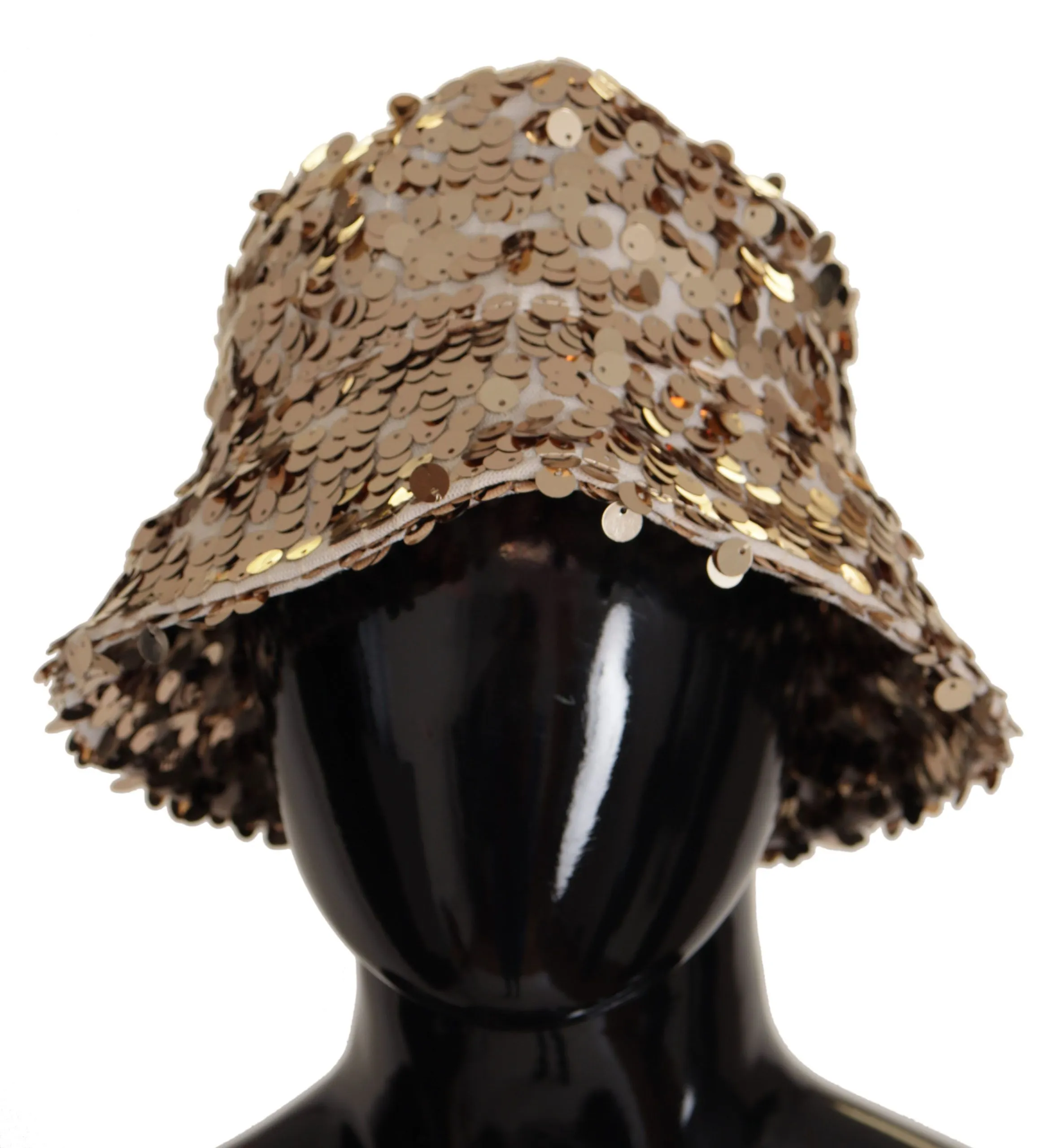 Dolce & Gabbana Women's Elegant Sequined Gold Bucket Hat