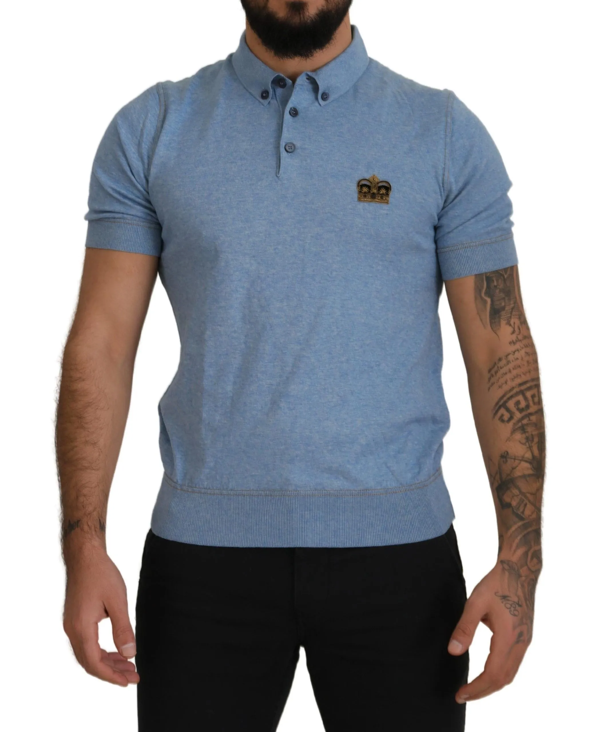 Dolce & Gabbana Men's Elegant Light Blue Polo T-Shirt
