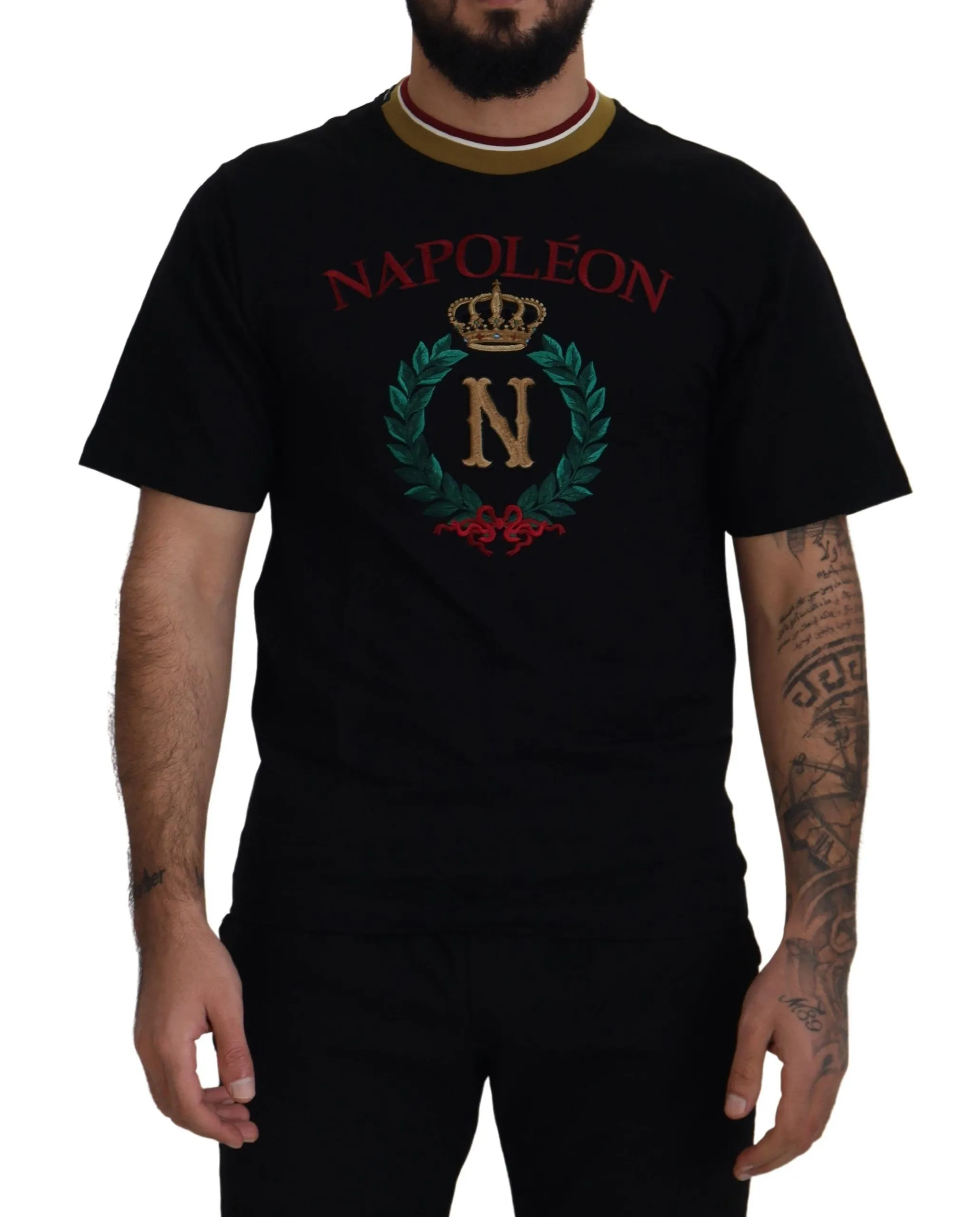 Dolce & Gabbana Men's Iconic Black Cotton Crew Neck Tee