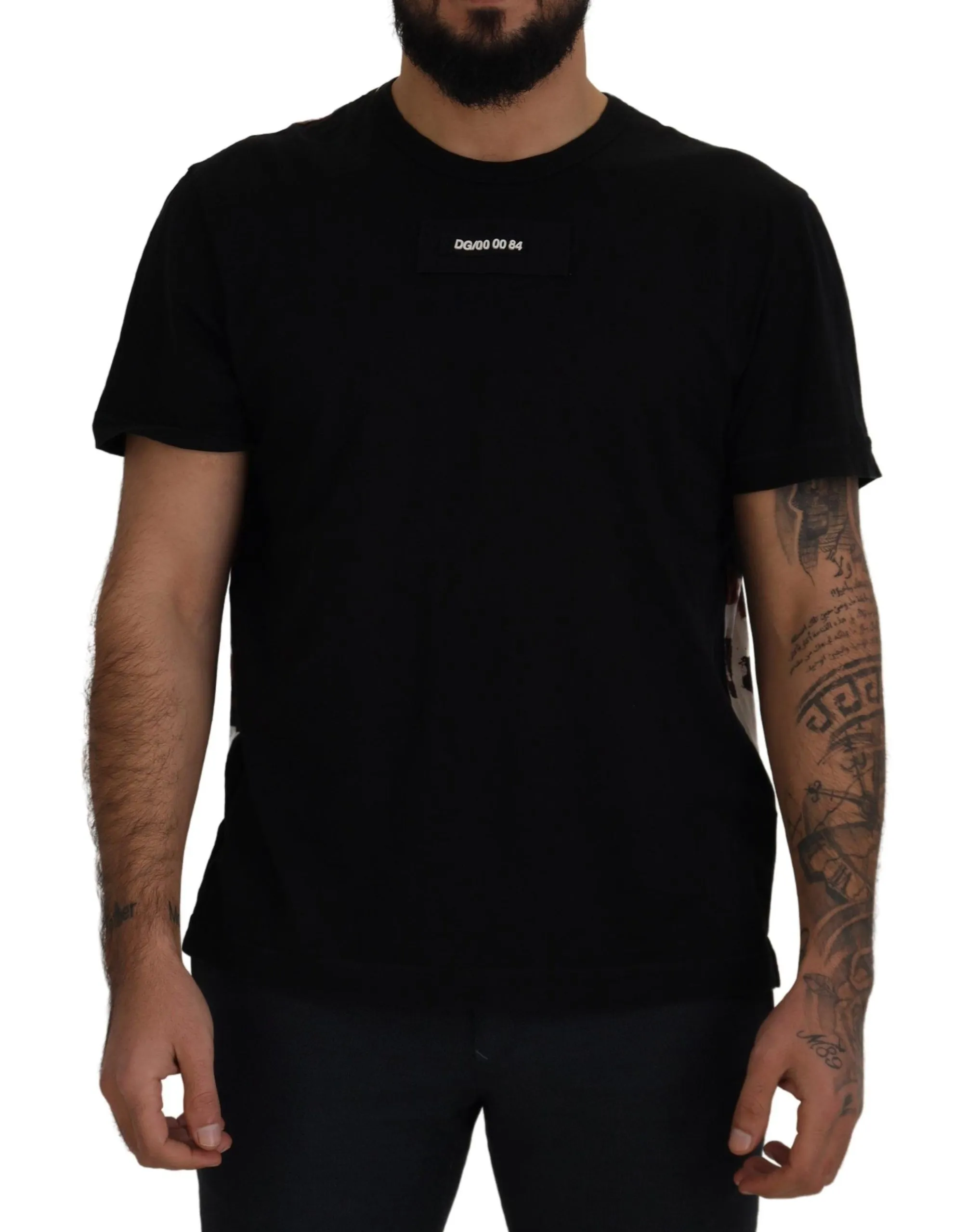 Dolce & Gabbana Men's Elegant Camo Patch Crew Neck Tee