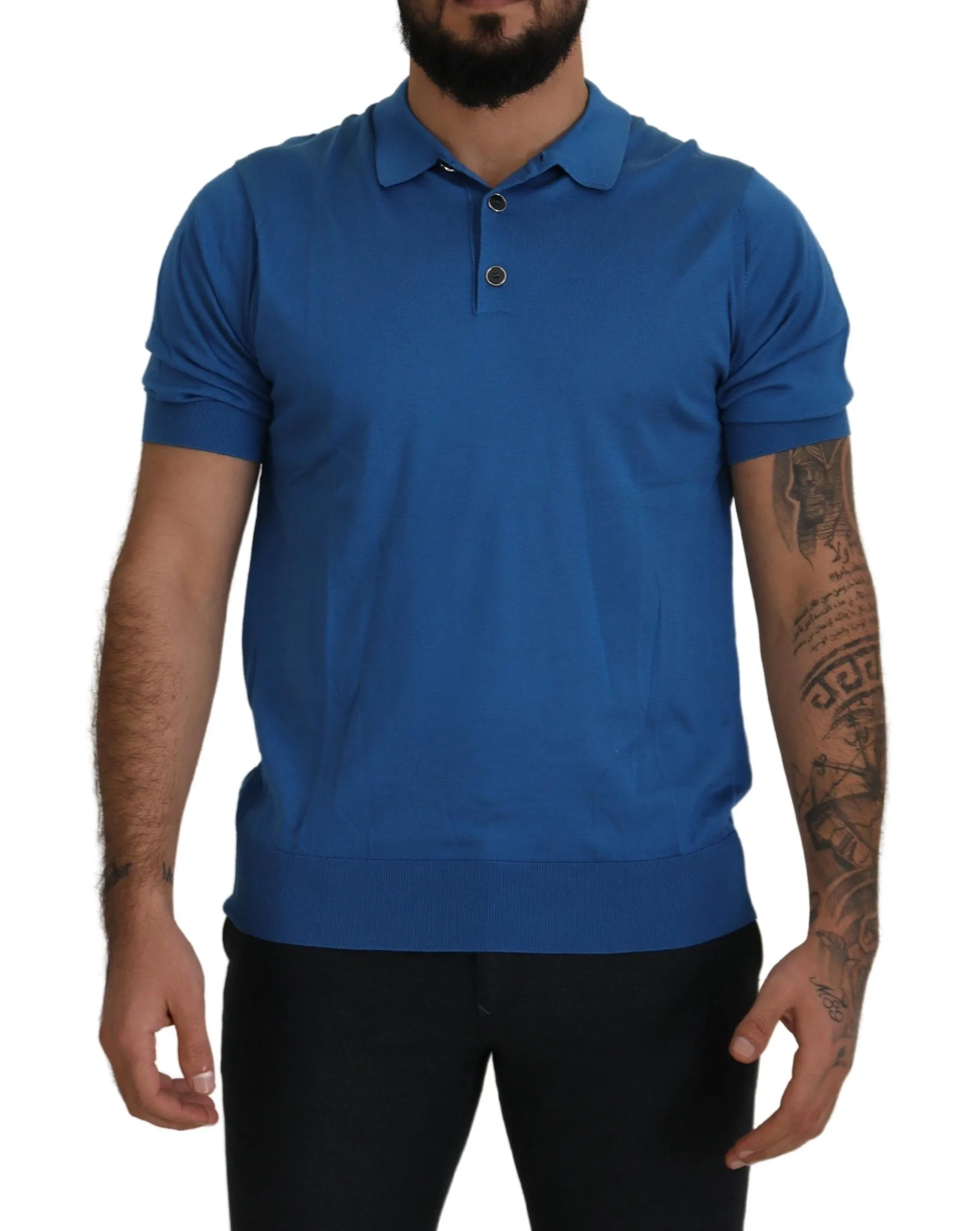 Dolce & Gabbana Men's Elegant Silk Short Sleeve Polo T-Shirt
