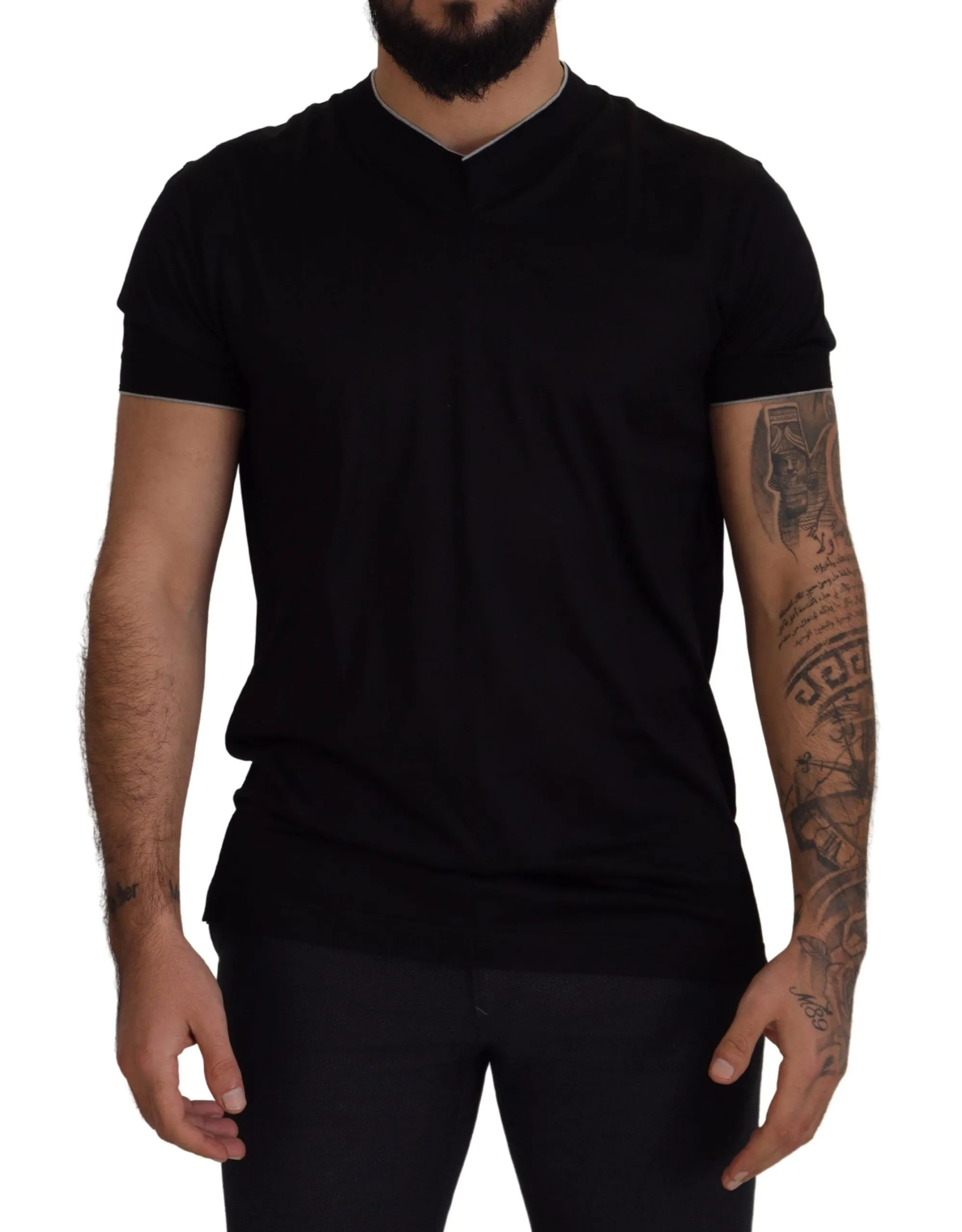 Dolce & Gabbana Men's Elegant Silk V-Neck Tee for Men