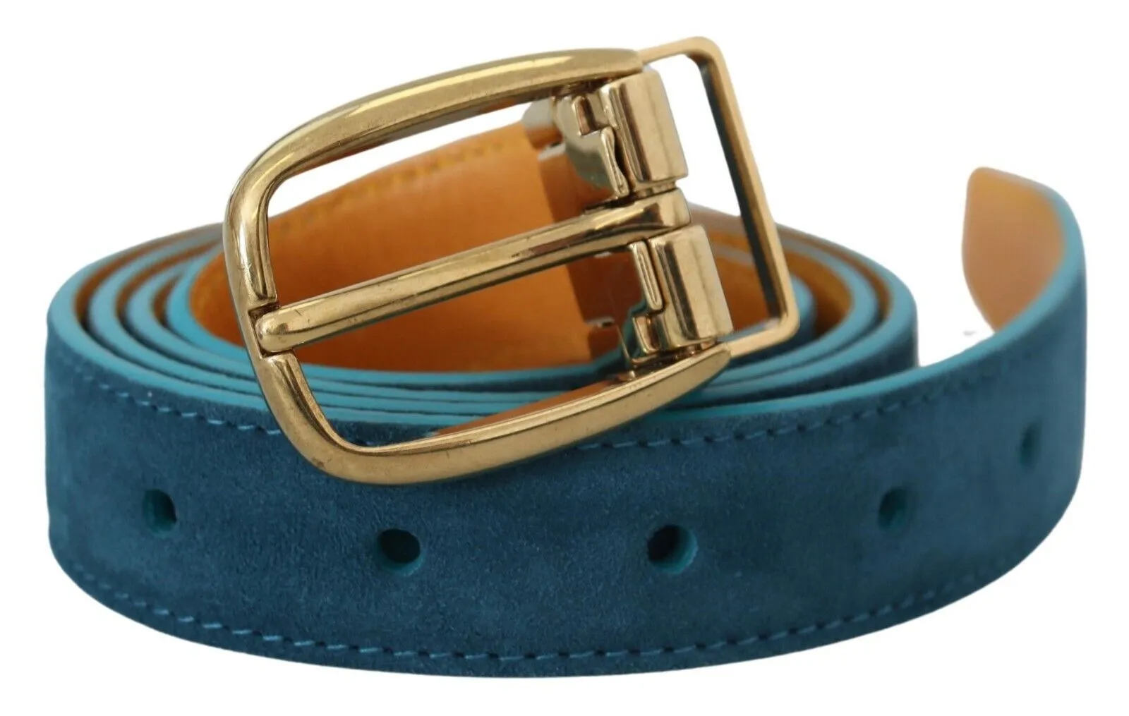 Dolce & Gabbana Men's Elegant Blue Velvet Leather Belt