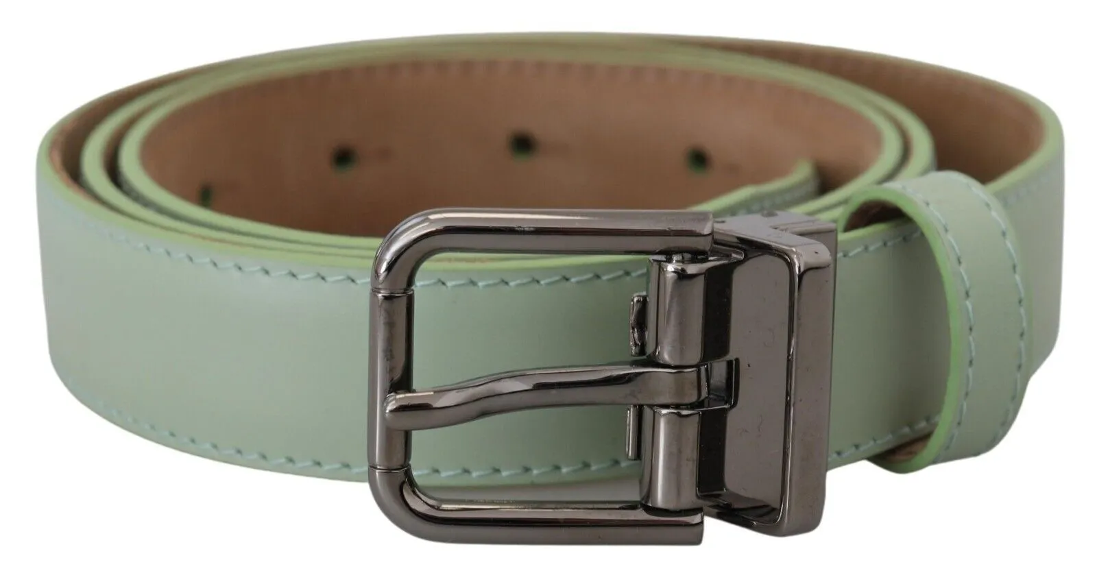 Dolce & Gabbana Men's Elegant Mint Green Leather Belt