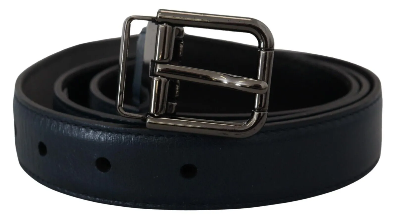 Dolce & Gabbana Men's Elegant Dark Blue Leather Belt