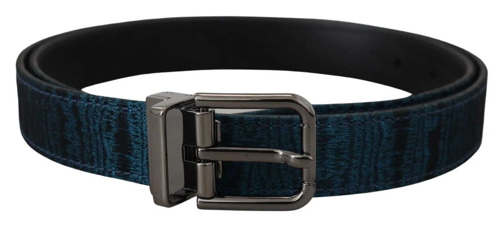 Dolce & Gabbana Men's Elegant Blue Jacquard Designer Belt