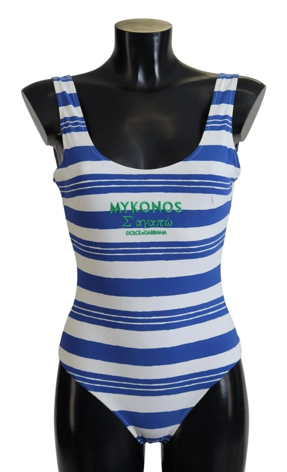 Dolce & Gabbana Women's Riviera Chic Blue Striped One Piece Swimsuit