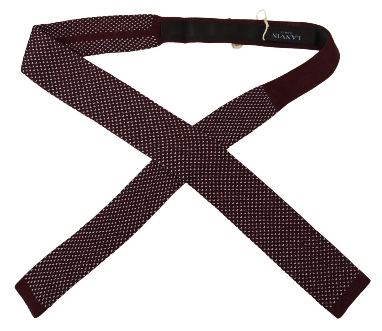 Lanvin Men's Elegant Bordeaux Silk Bow Tie