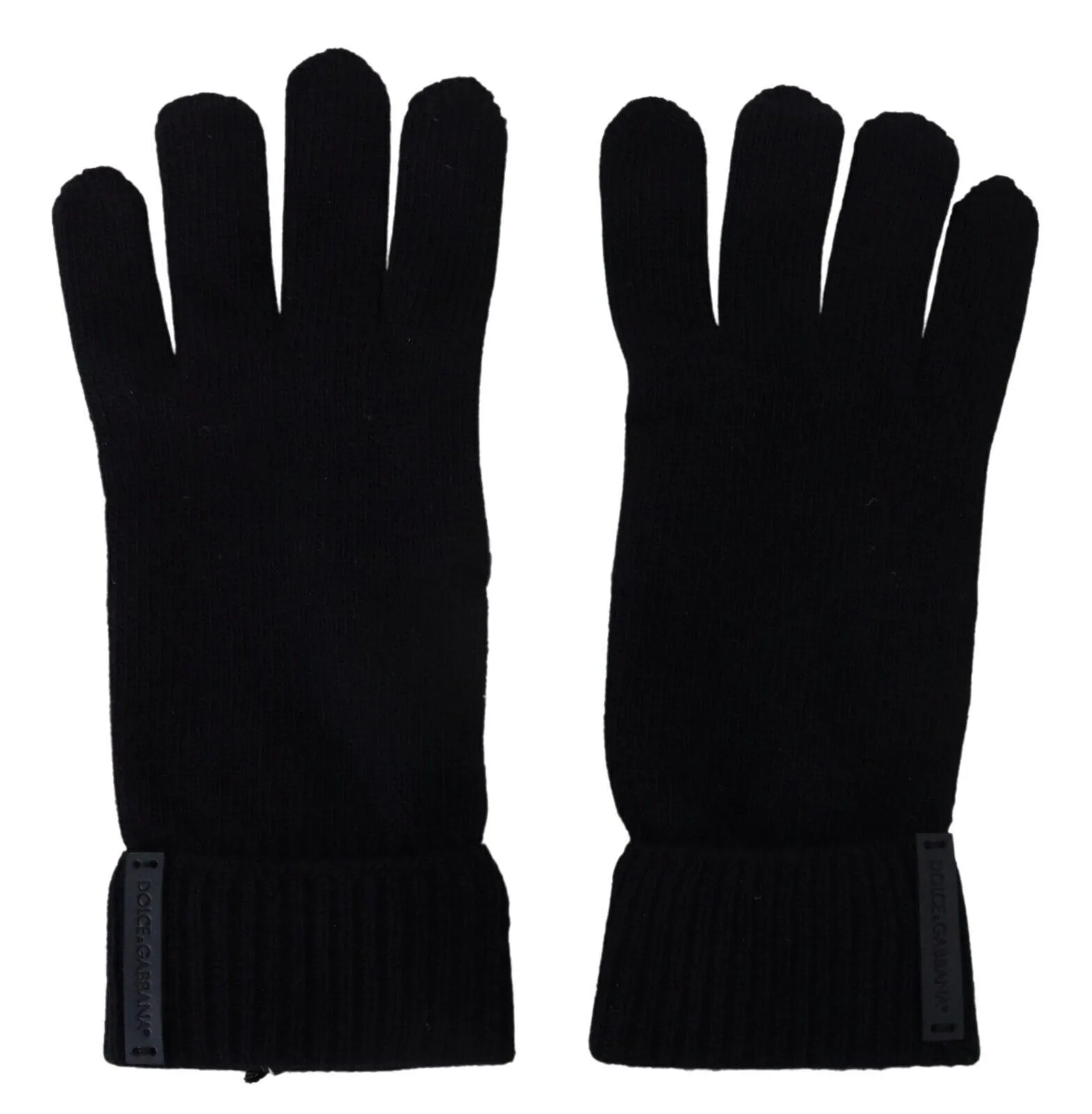 Dolce & Gabbana Men's Elegant Black Virgin Wool Gloves
