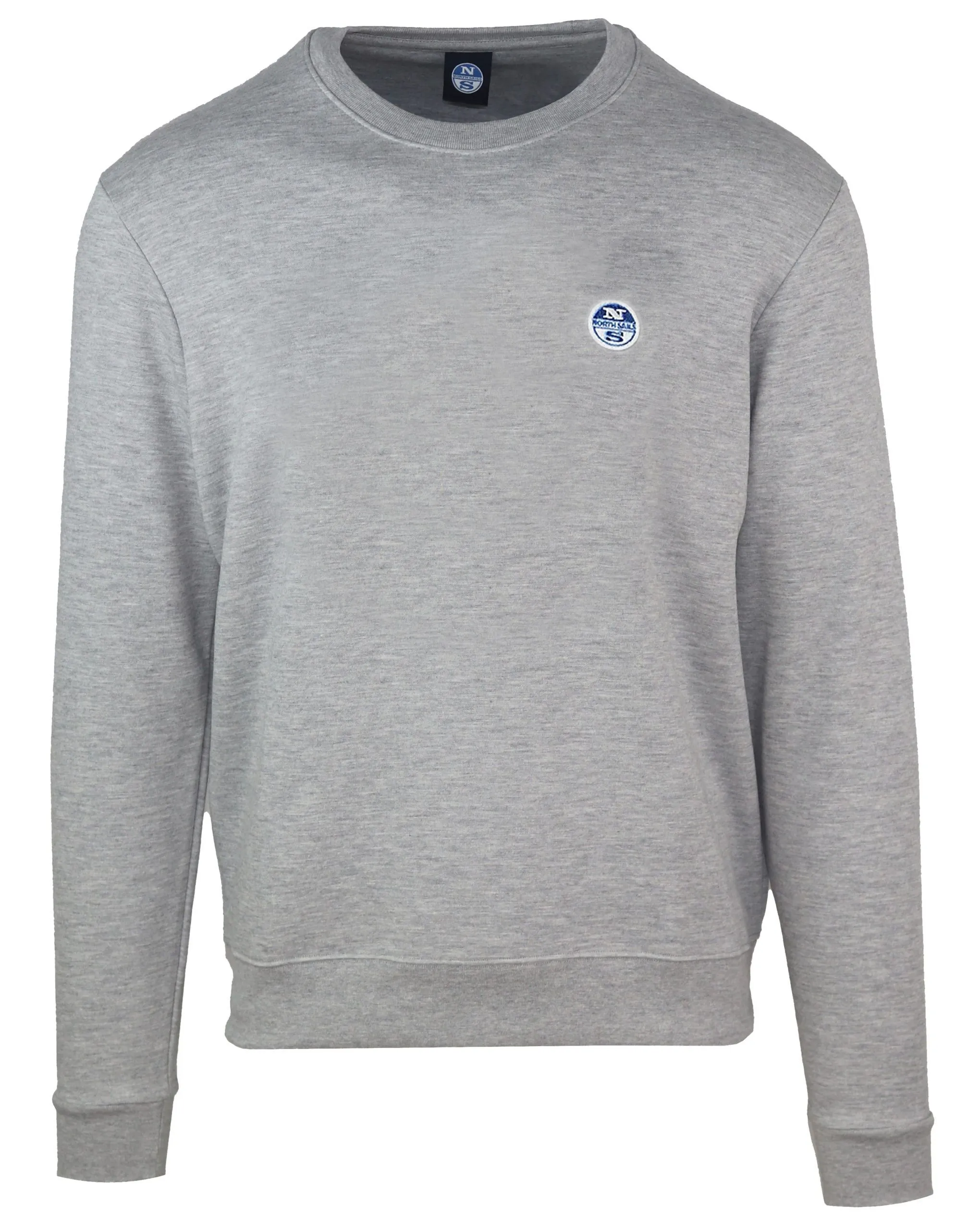 North Sails Men's Melange Grey Crewneck Logo Sweatshirt