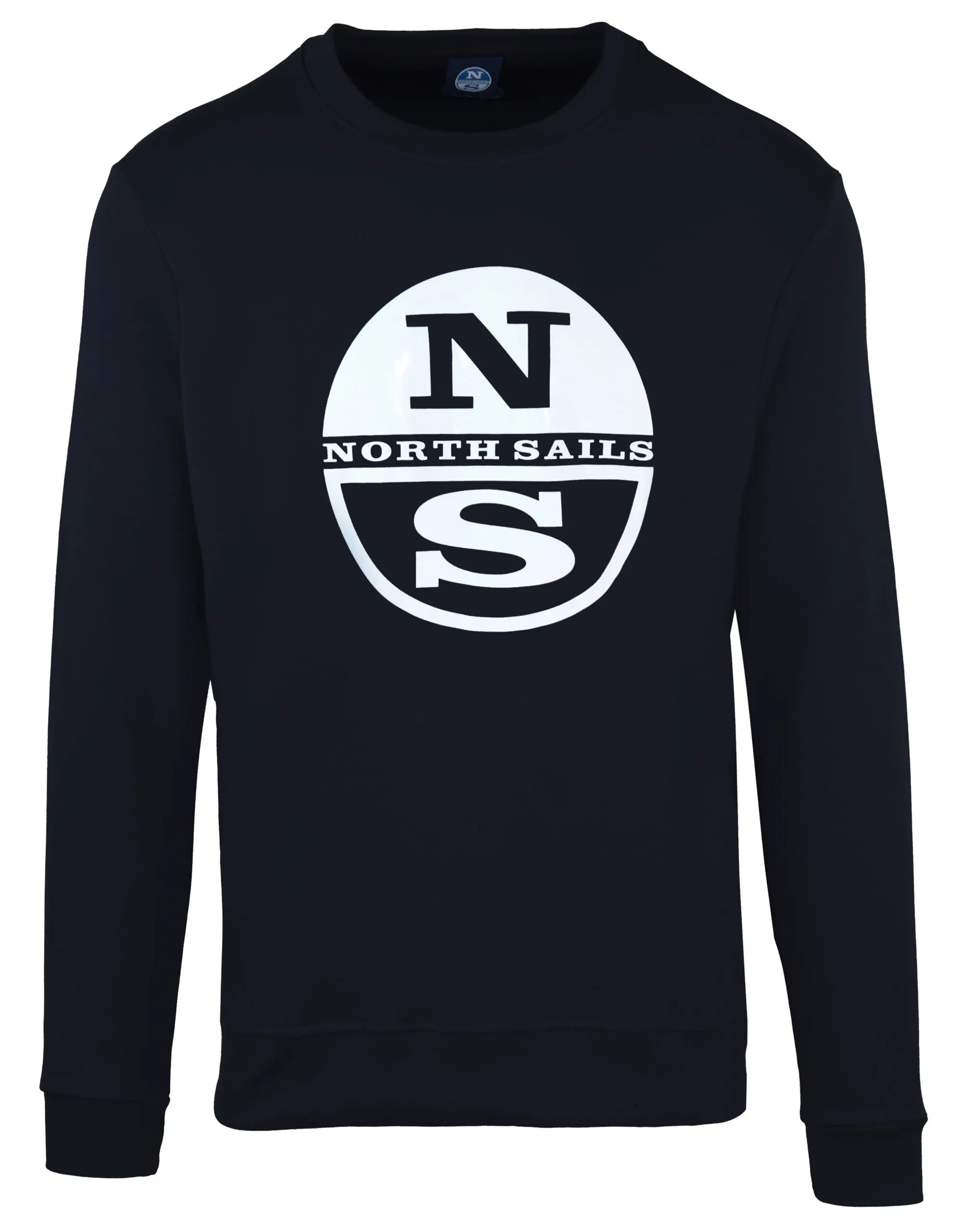 North Sails Men's Sleek Blue Crewneck Sweatshirt with Bold Front Logo