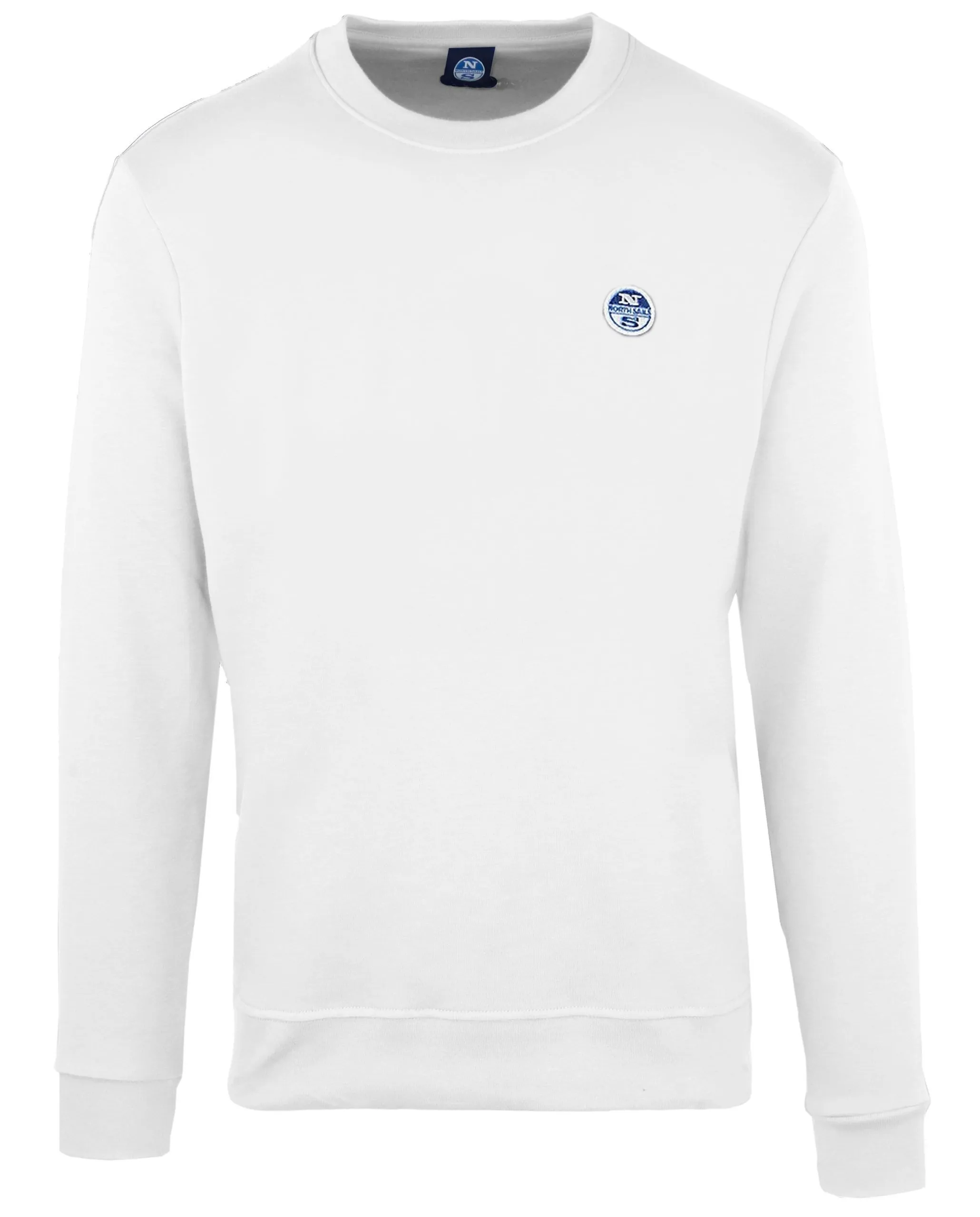 North Sails Men's Chic White Crewneck Cotton Blend Sweatshirt