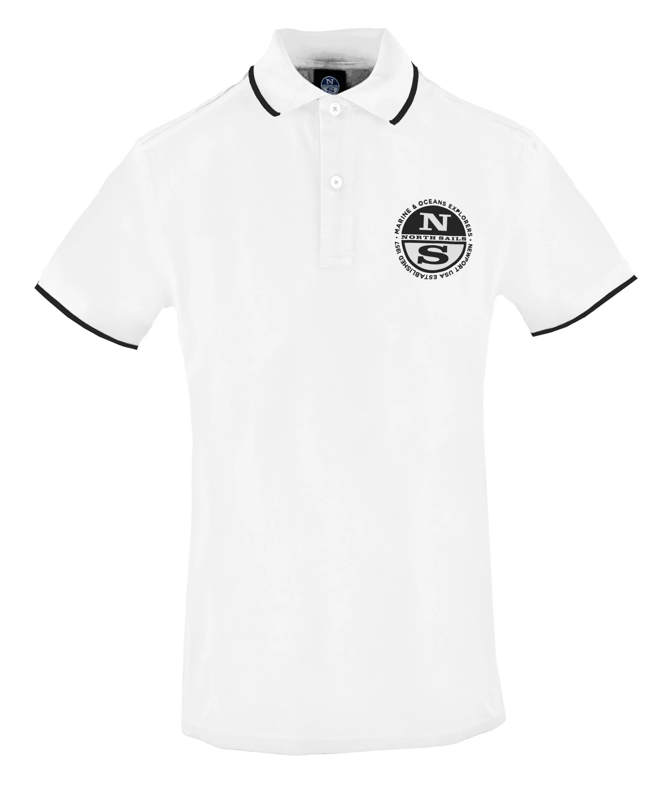 North Sails Men's Classic White Piqué Polo Shirt with Chest Logo