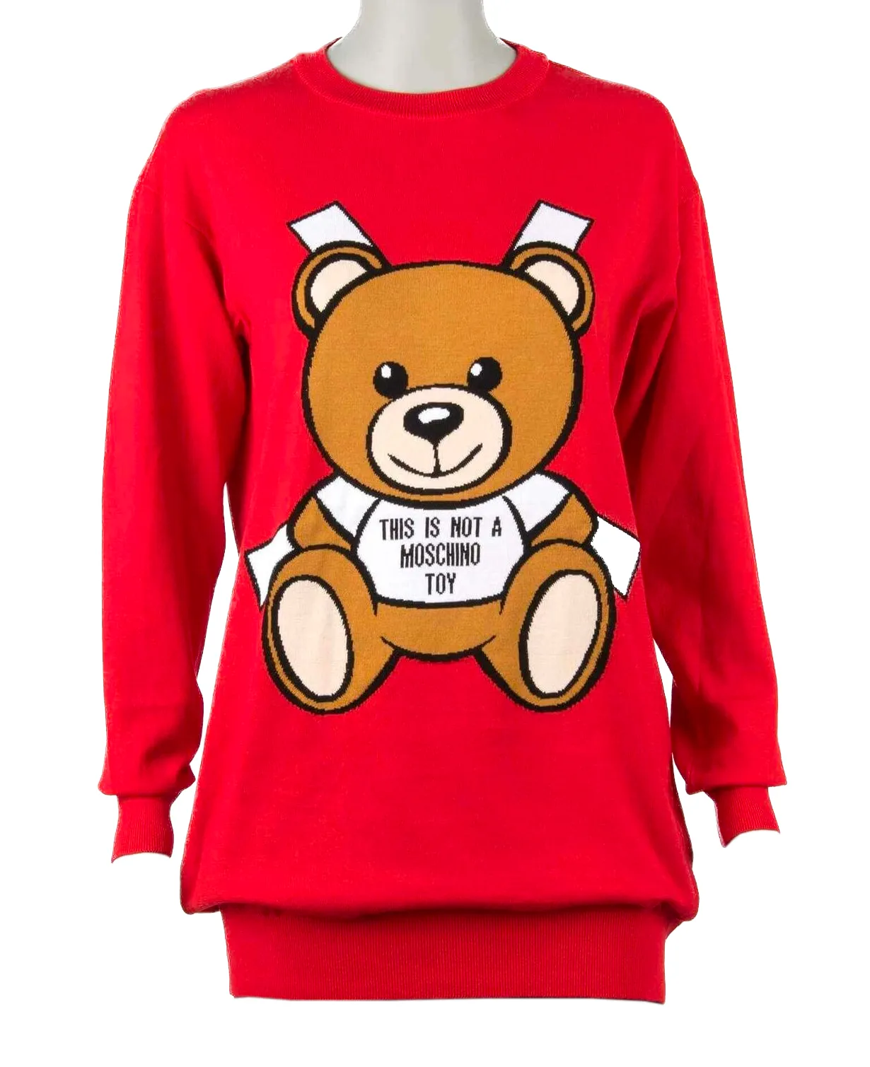 Moschino Couture Women's Radiant Red Graphic Cotton Pullover