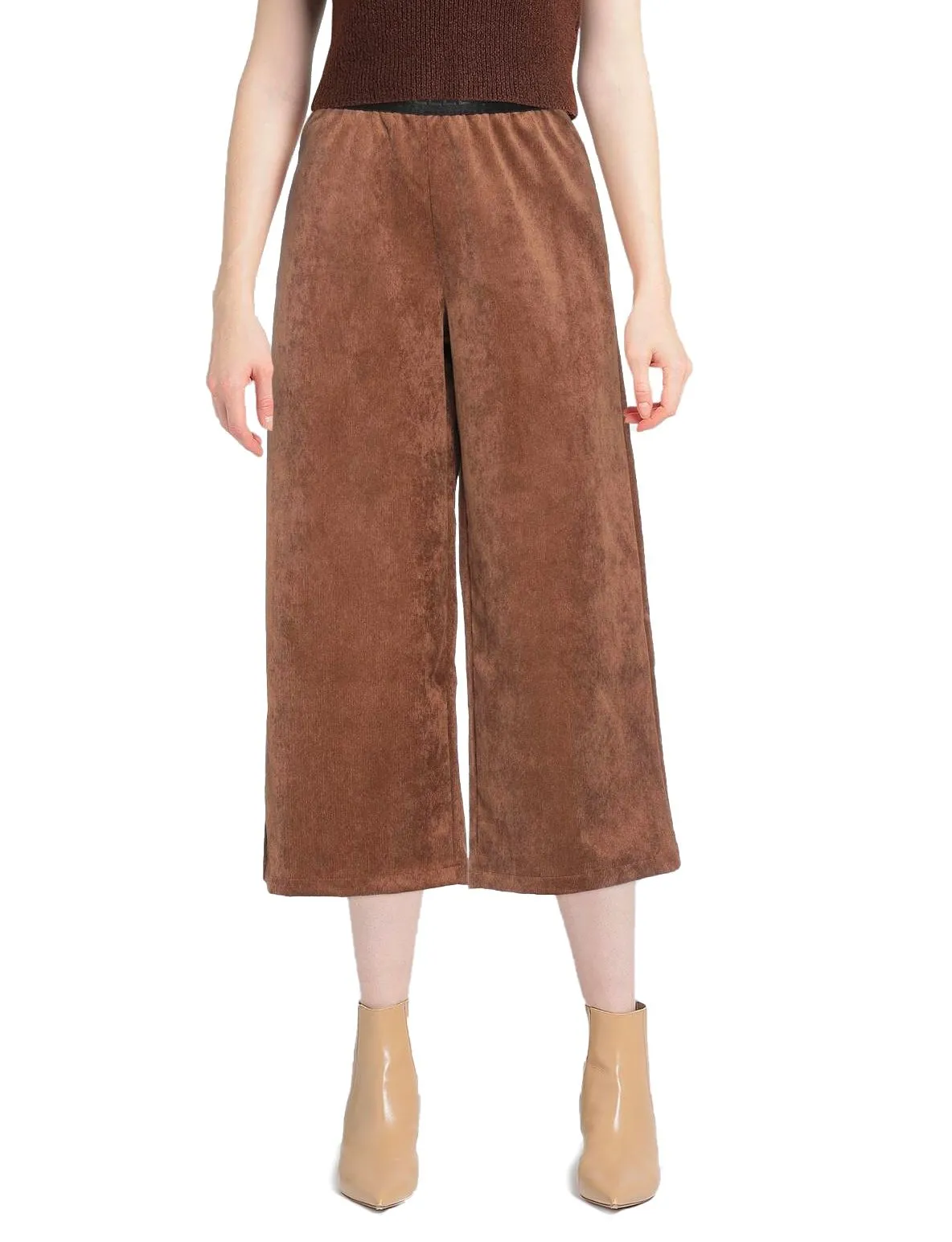 Gaelle Women's Elegant Velvet Wide-Leg Pants