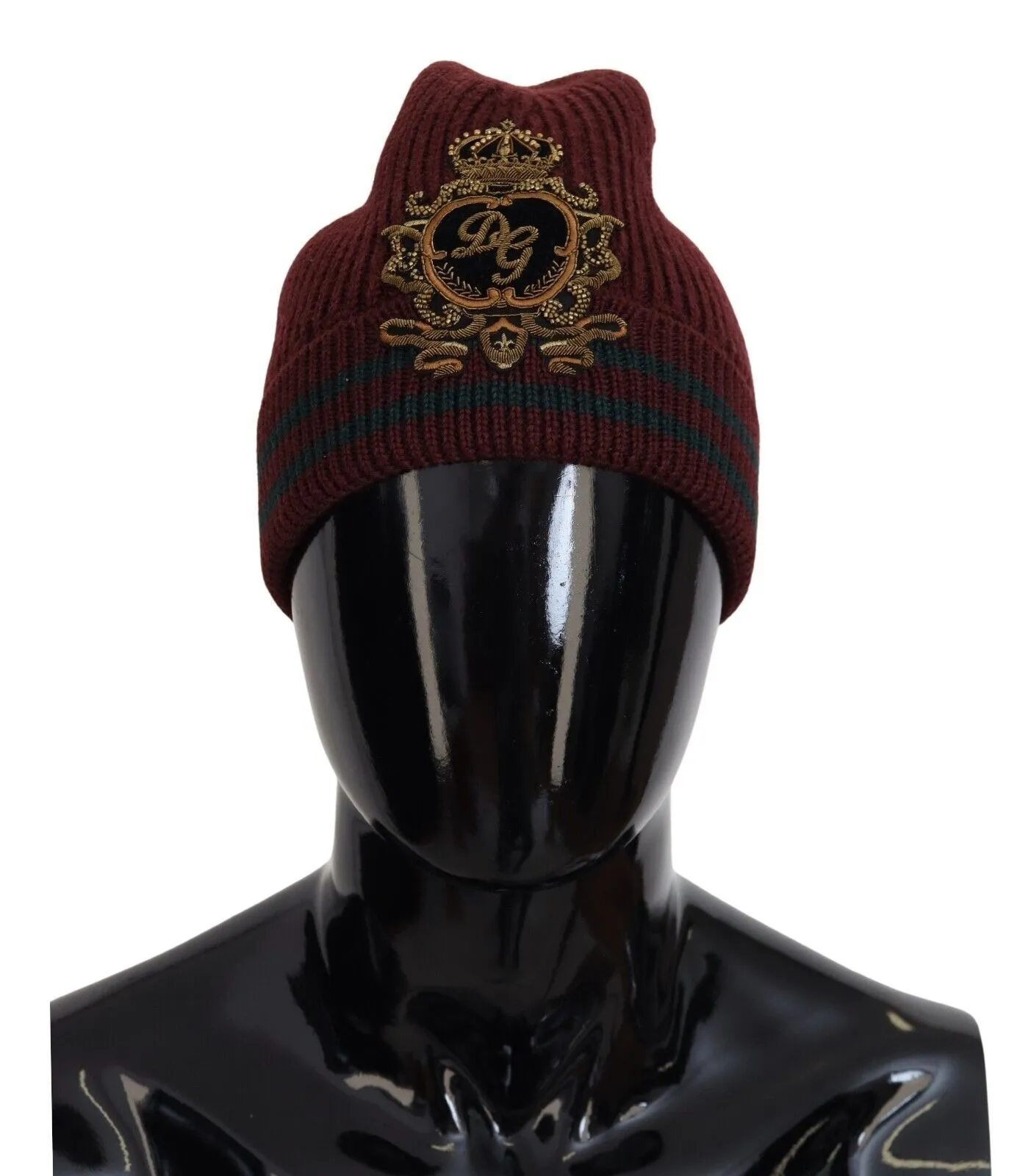 Dolce & Gabbana Men's Maroon Virgin Wool Beanie Hat