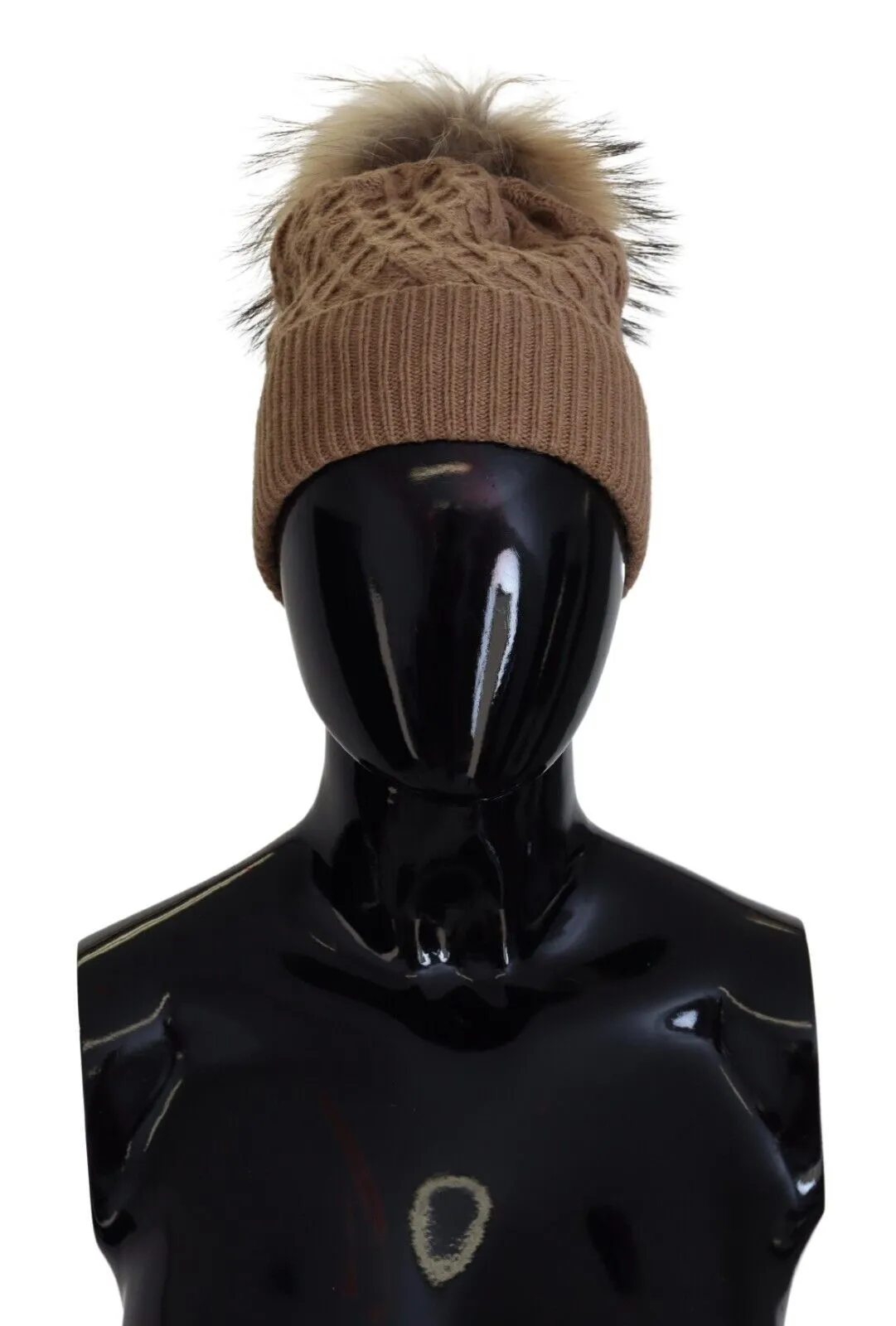 Dolce & Gabbana Women's Elegant Camel Beanie Hat in Luxurious Brown Hue