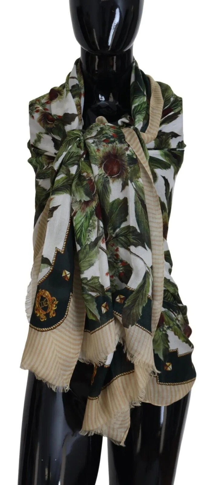 Dolce & Gabbana Men's Elegant Multicolor Fringed Modal Scarf