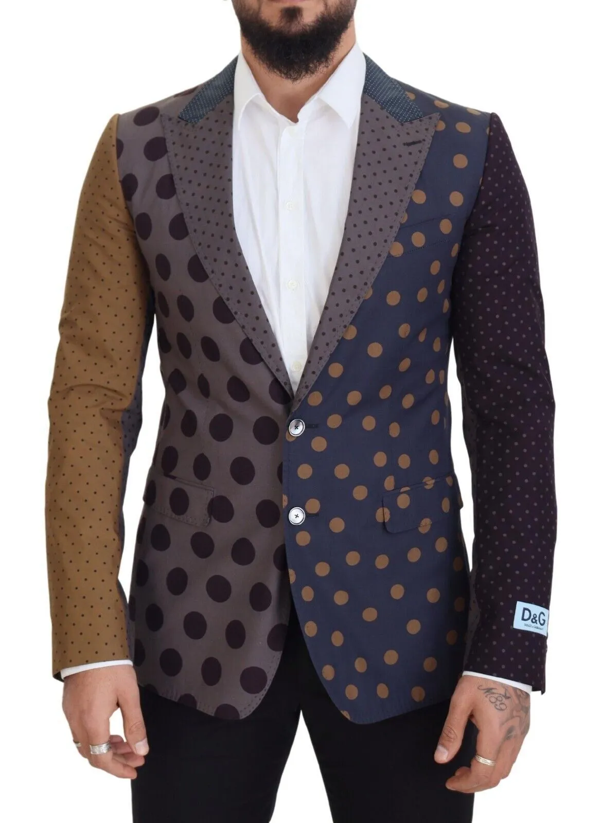 Dolce & Gabbana Men's Elegant Multicolor Cotton Blazer